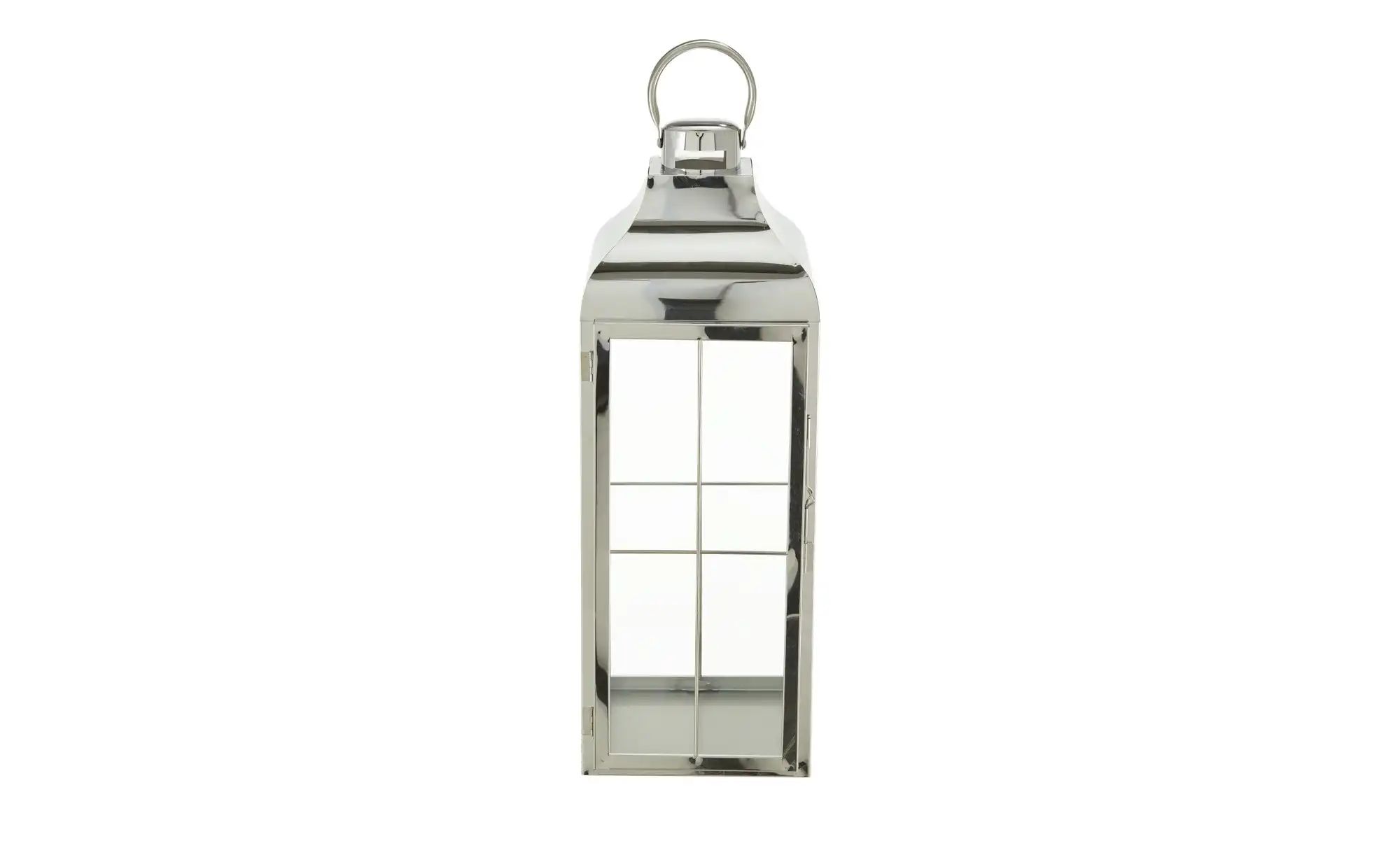 HOME STORY Laterne   ¦ silber ¦ Edelstahl,Glas ¦ Maße (cm): B: 20 H: 55 T: günstig online kaufen