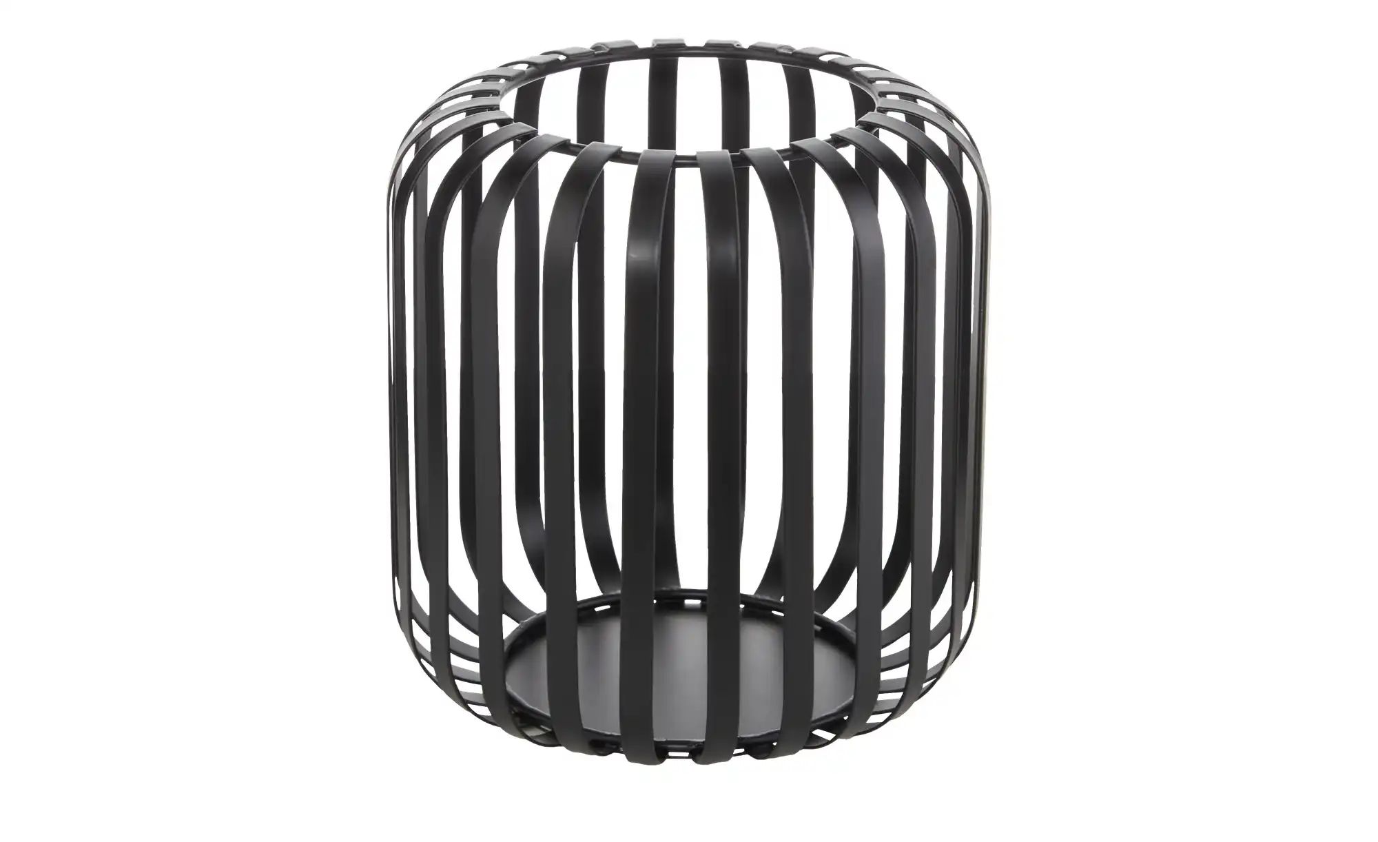 HOME STORY Windlicht   ¦ schwarz ¦ Metall ¦ Maße (cm): H: 14,5  Ø: 13.8 Acc günstig online kaufen
