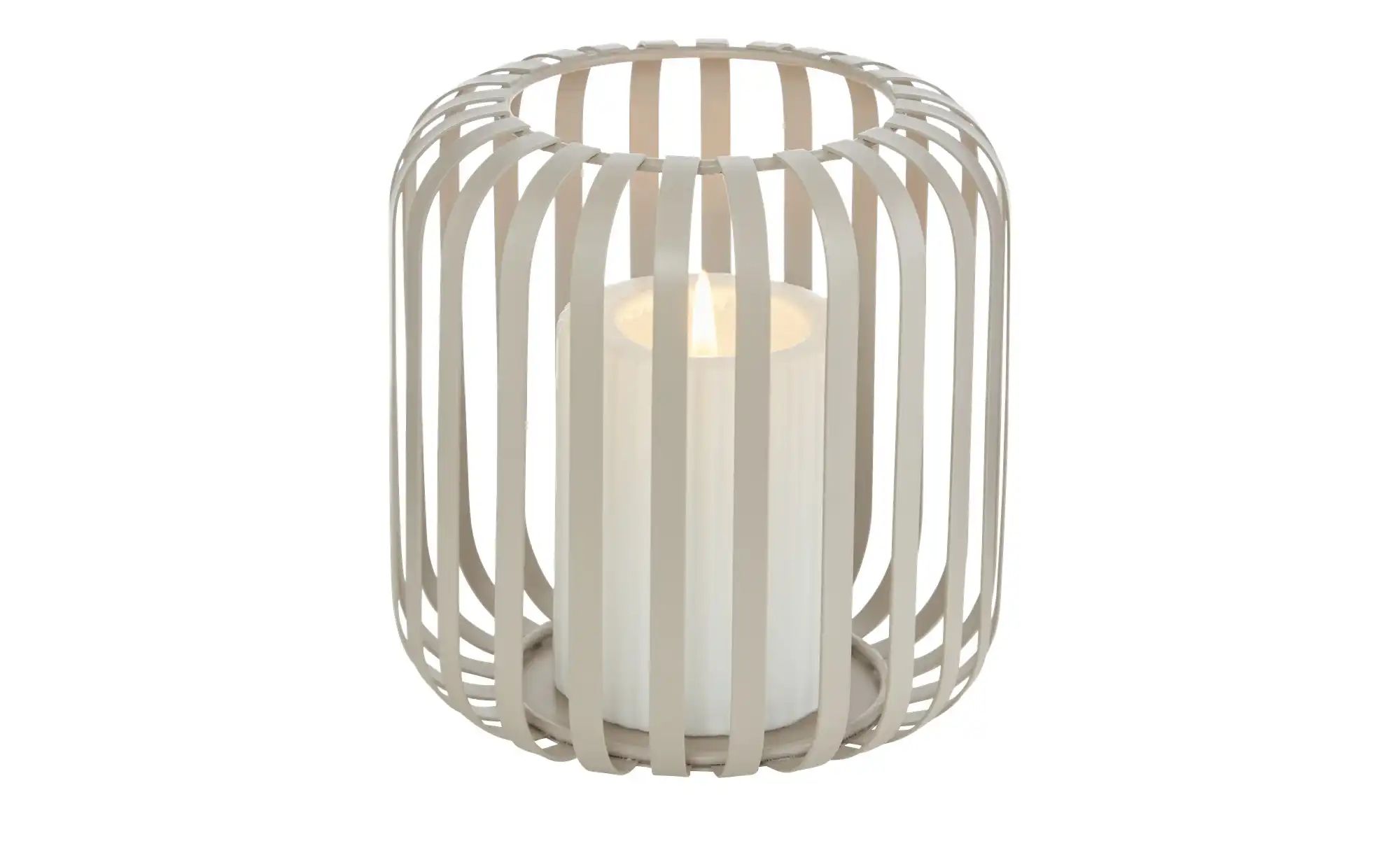 HOME STORY Windlicht   ¦ creme ¦ Metall ¦ Maße (cm): H: 14,5  Ø: 13.8 Acces günstig online kaufen