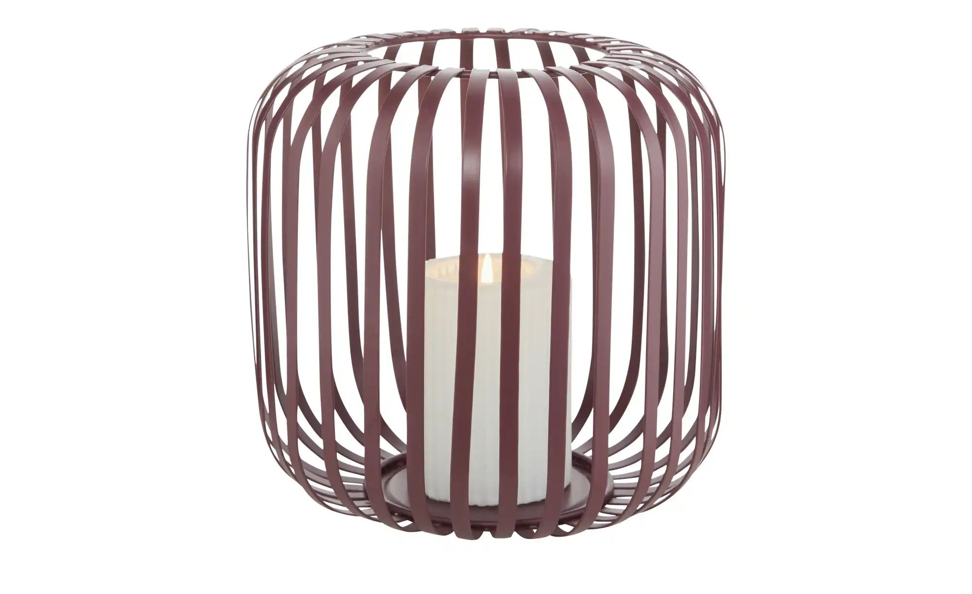 HOME STORY Windlicht   ¦ lila/violett ¦ Metall ¦ Maße (cm): H: 18,5  Ø: 19 günstig online kaufen
