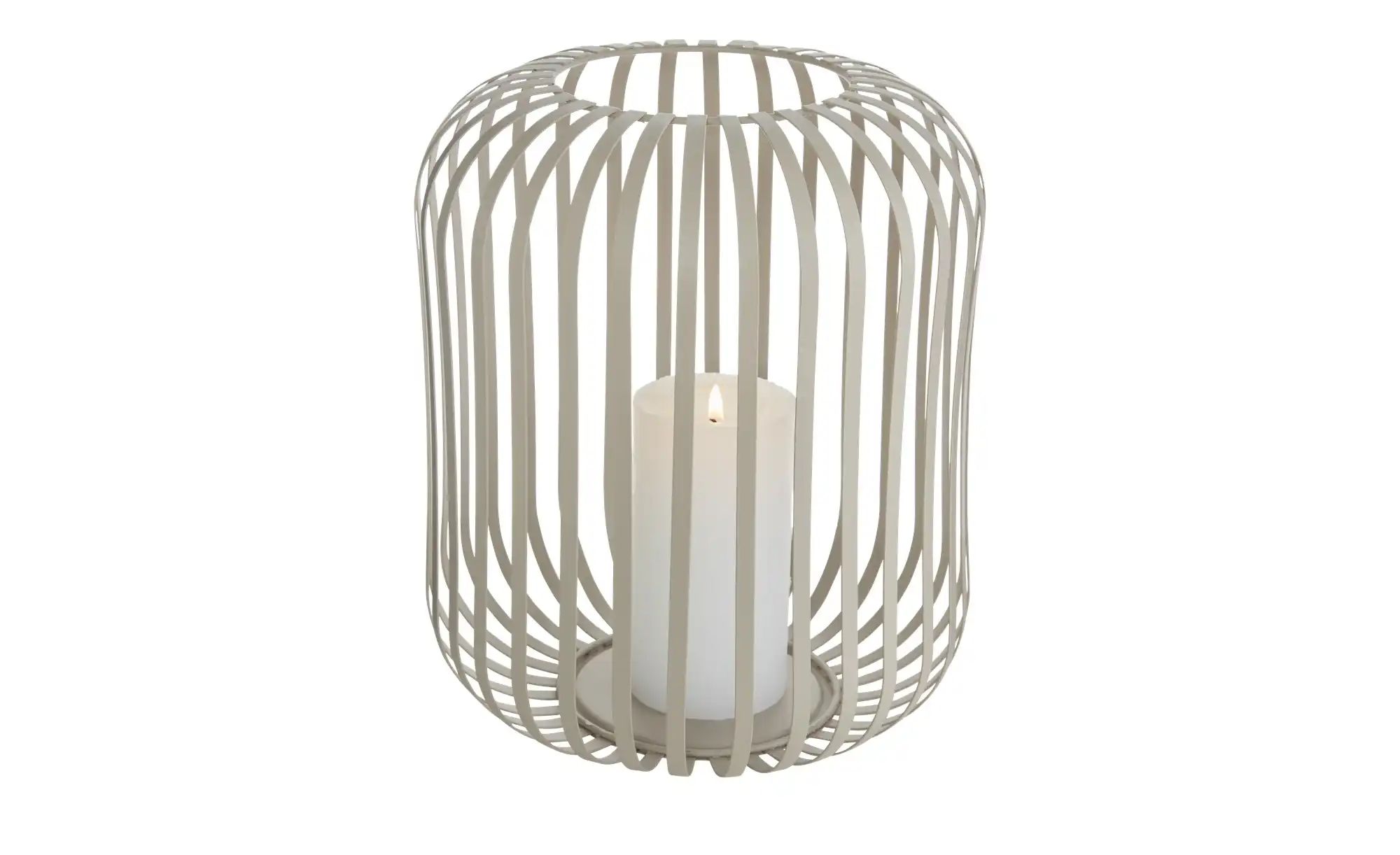 Thumbnail - HOME STORY Windlicht ¦ creme ¦ Metall ¦ Maße (cm): H: 26 Ø: 23.5 Accessoires > Kerzen & Kerzenständer - Höffner