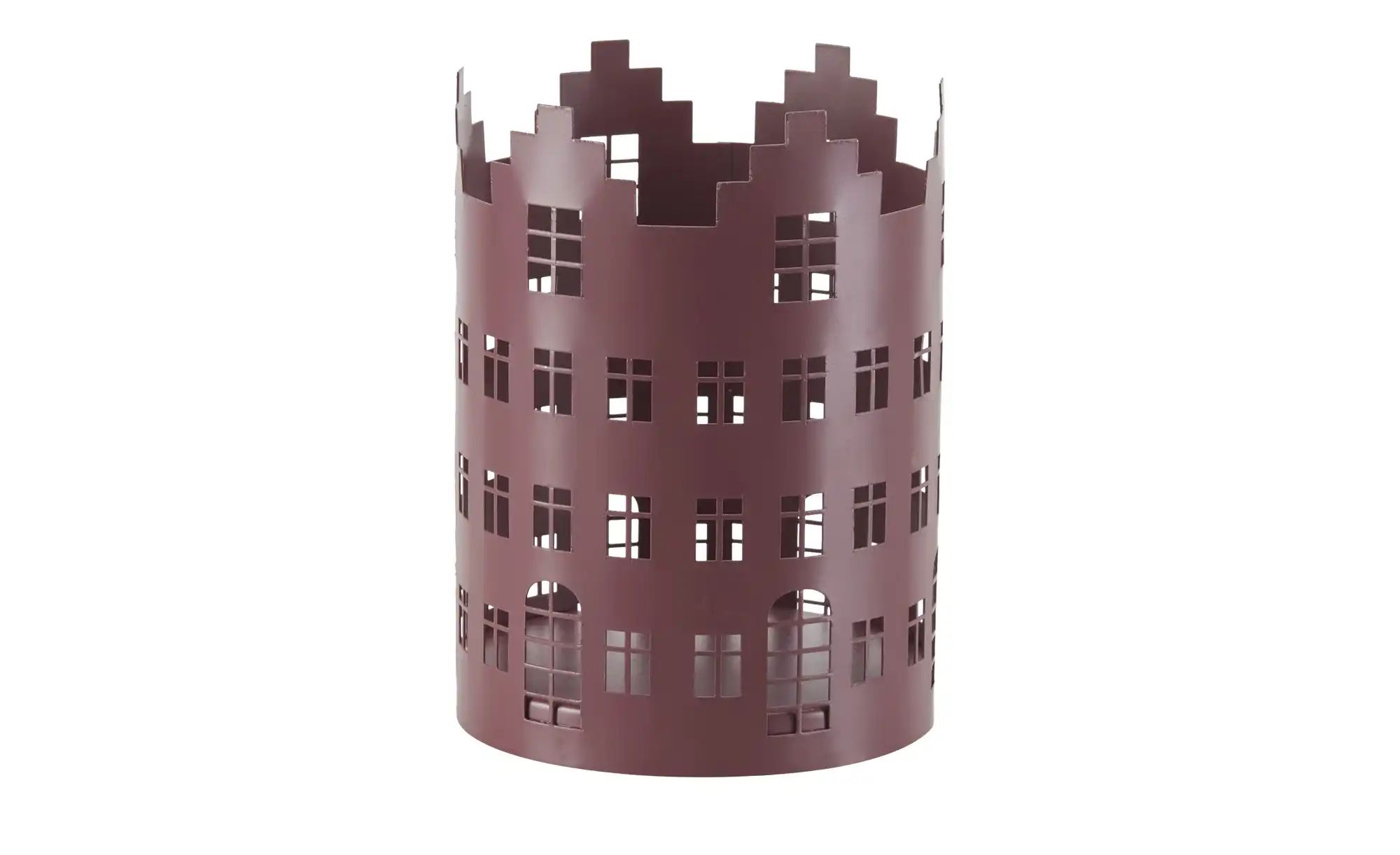 HOME STORY Windlicht   ¦ lila/violett ¦ Eisen ¦ Maße (cm): H: 13  Ø: 9.6 Ac günstig online kaufen