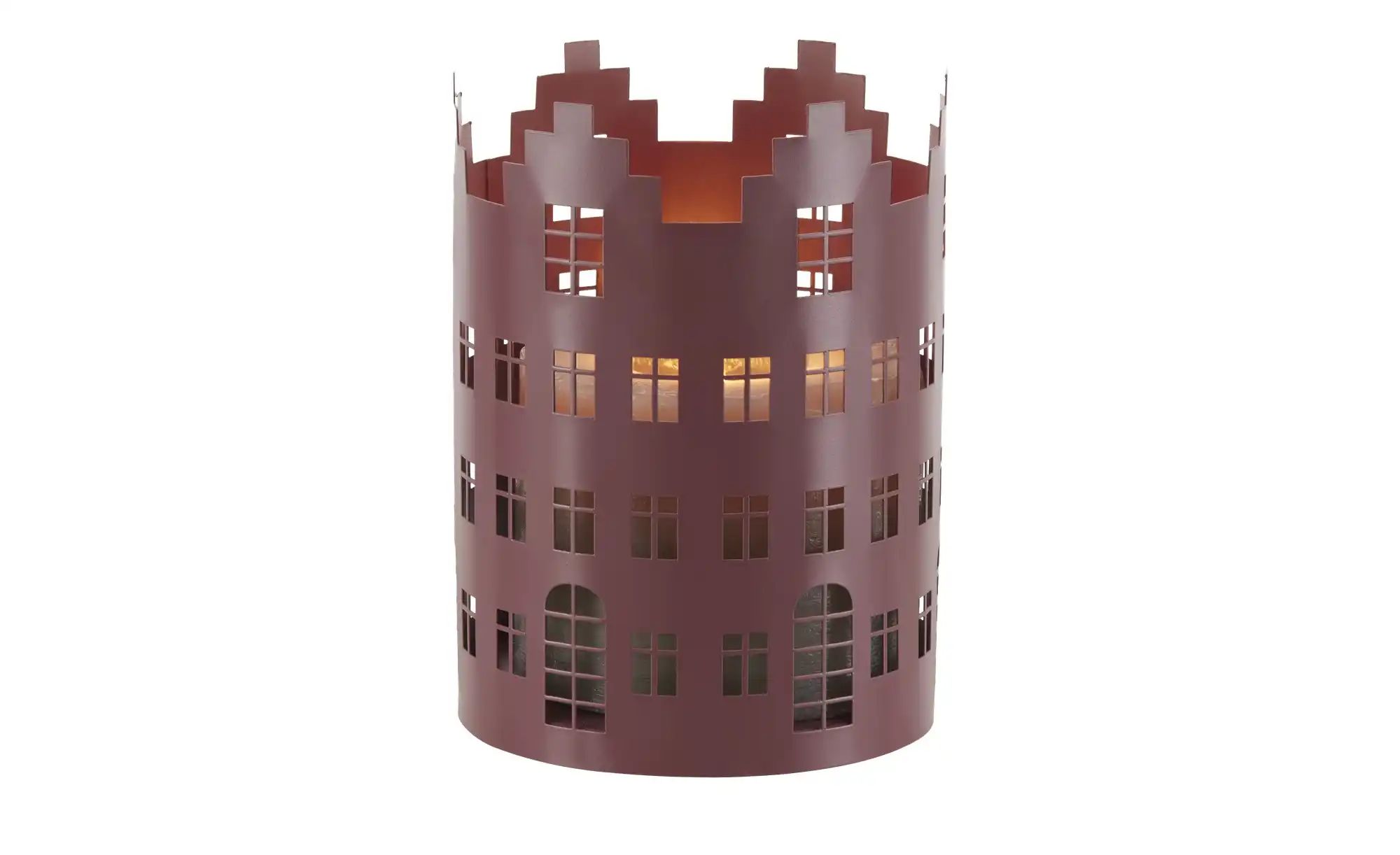 HOME STORY Windlicht   ¦ lila/violett ¦ Eisen ¦ Maße (cm): H: 16  Ø: 12 Acc günstig online kaufen