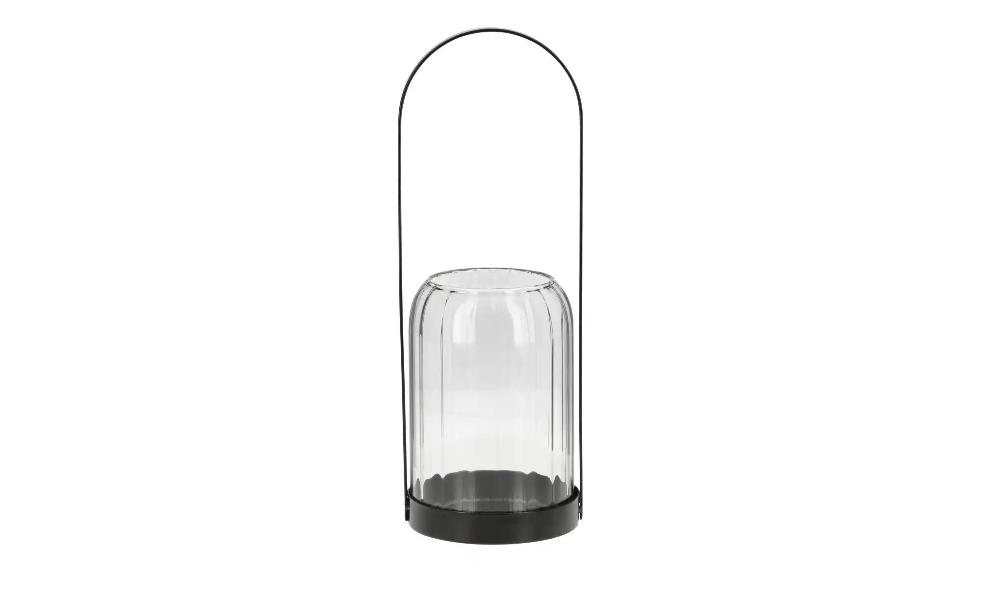 Windlicht   ¦ schwarz ¦ Metall,Glas ¦ Maße (cm): H: 30  Ø: 10 Accessoires > günstig online kaufen