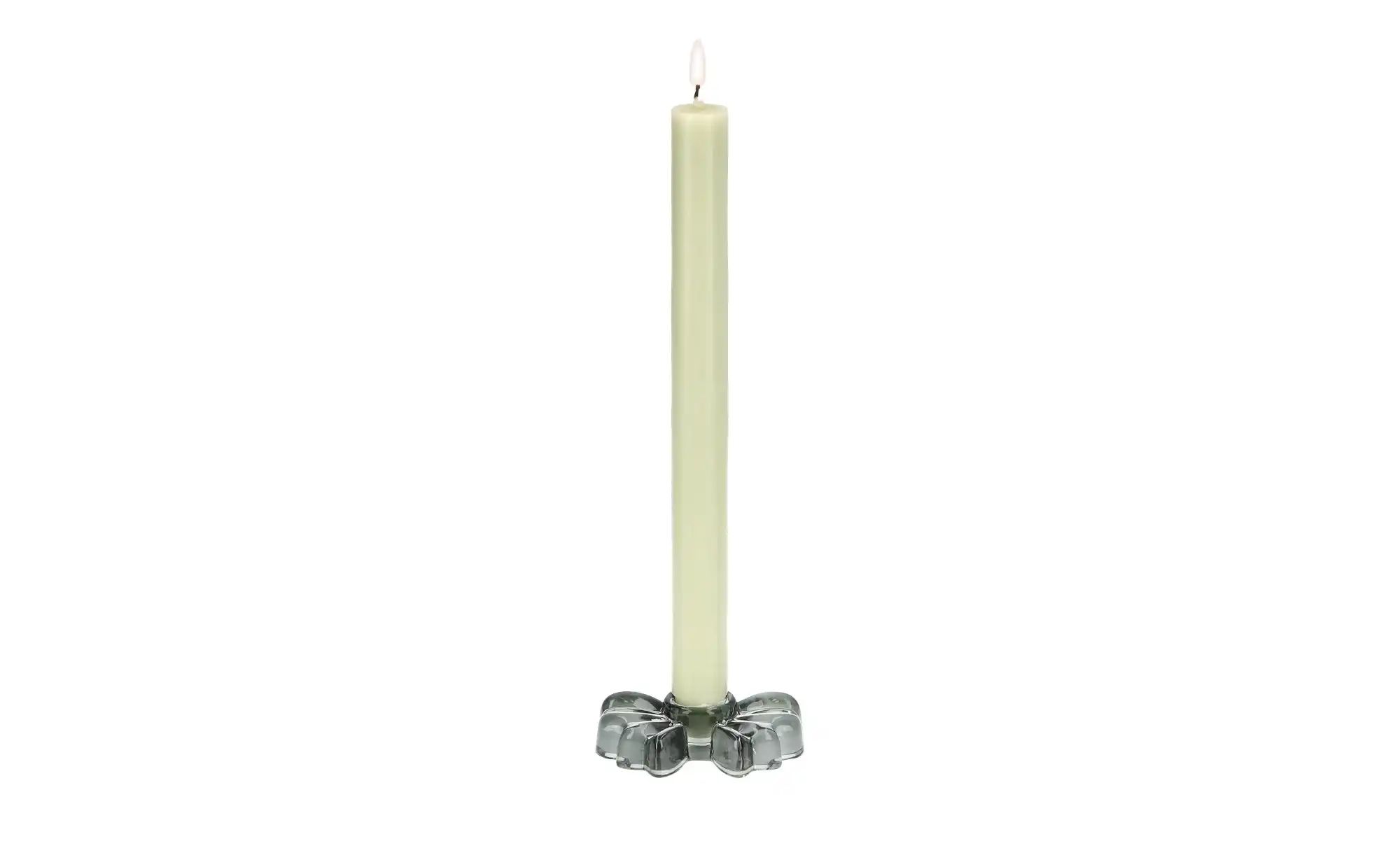 Kerzenhalter Schleife   ¦ grau ¦ Glas ¦ Maße (cm): B: 9,5 H: 2,5 T: 6.5 Acc günstig online kaufen