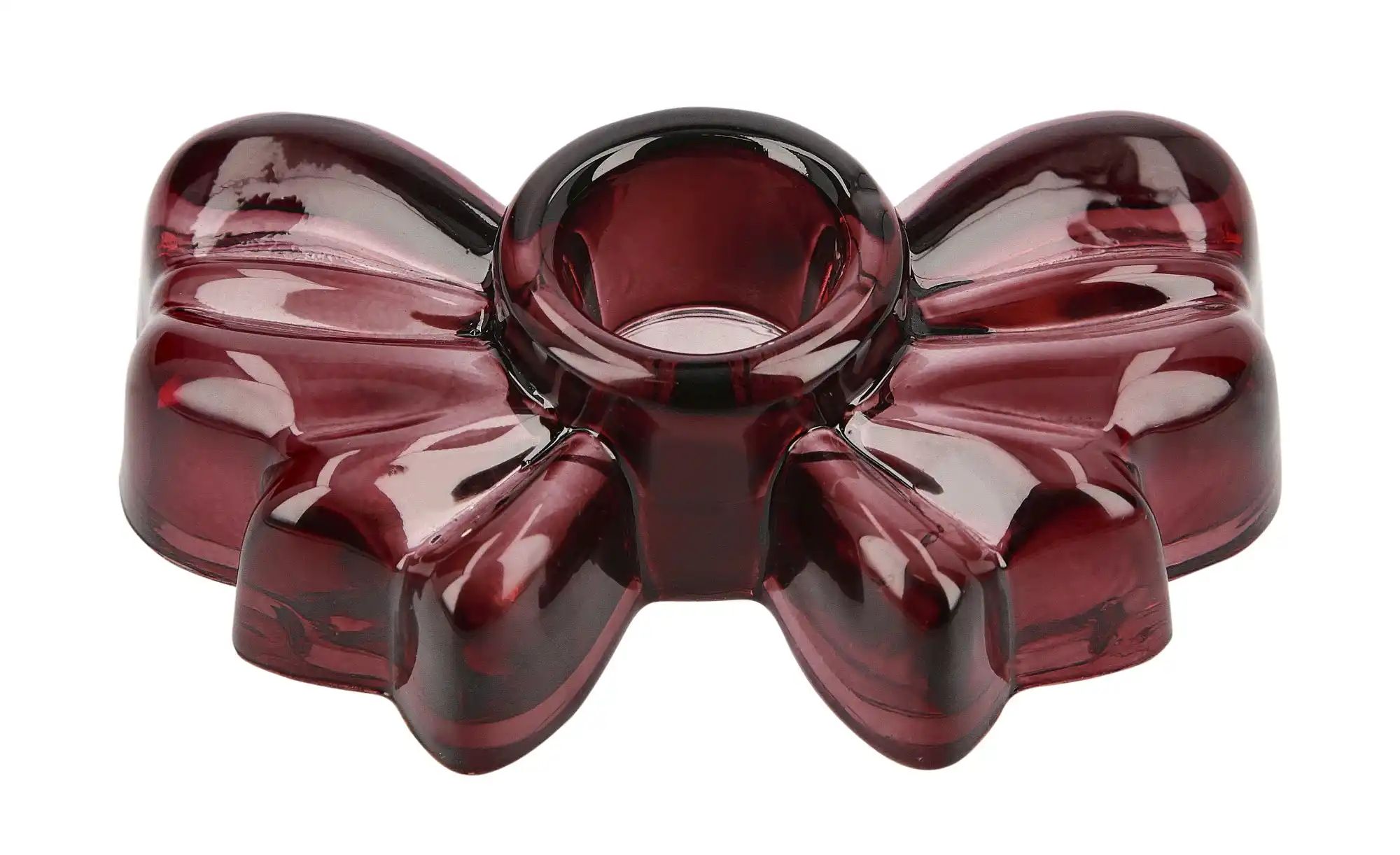 Thumbnail - Kerzenhalter Schleife ¦ rot ¦ Glas ¦ Maße (cm): B: 9,5 H: 2,5 T: 6.5 Weihnachten - Höffner