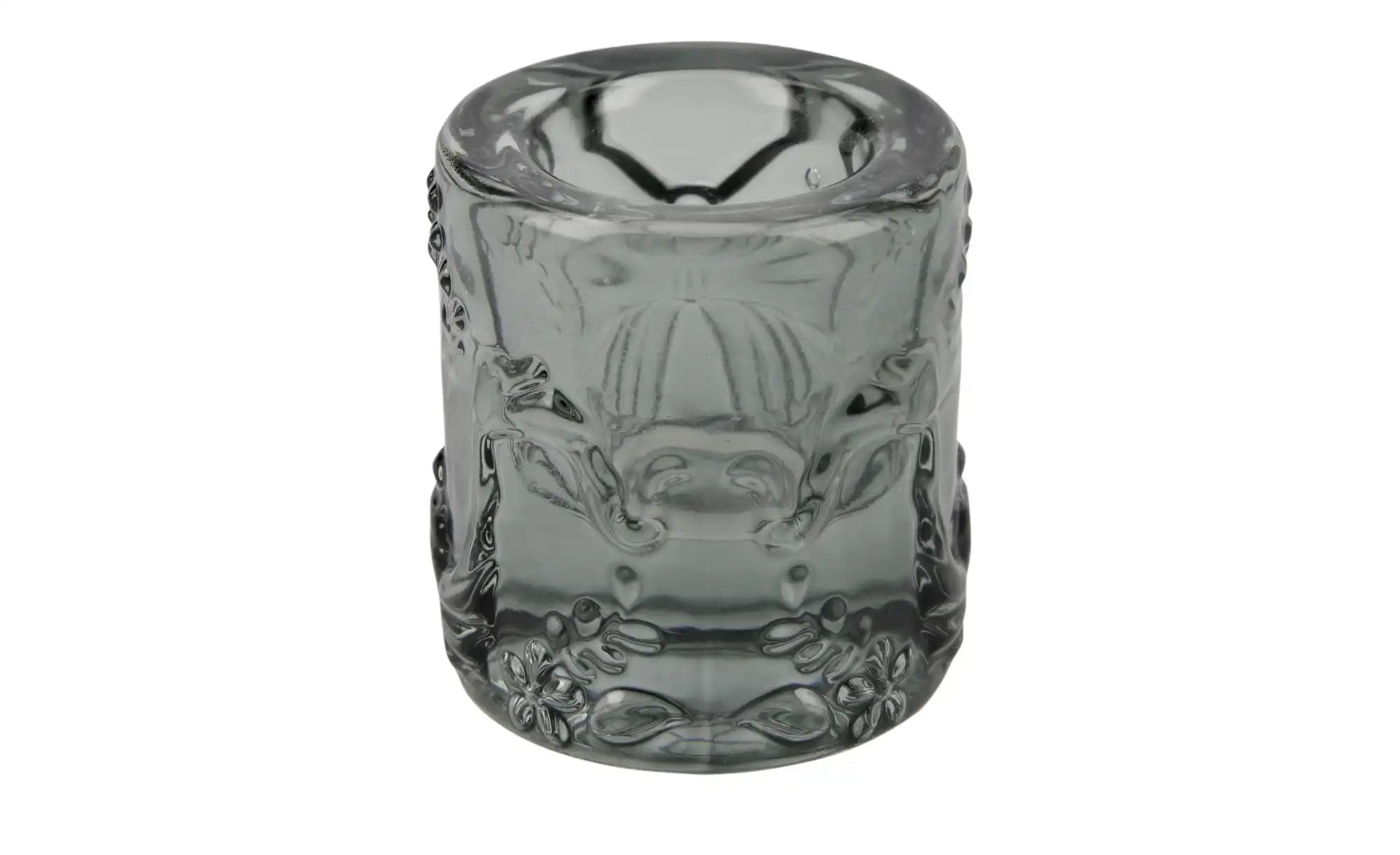 Thumbnail - Kerzenhalter mit Schleife ¦ grau ¦ Glas ¦ Maße (cm): H: 4,5 Ø: 4.5 Accessoires > Kerzen & Kerzenständer > Kerzenständ...