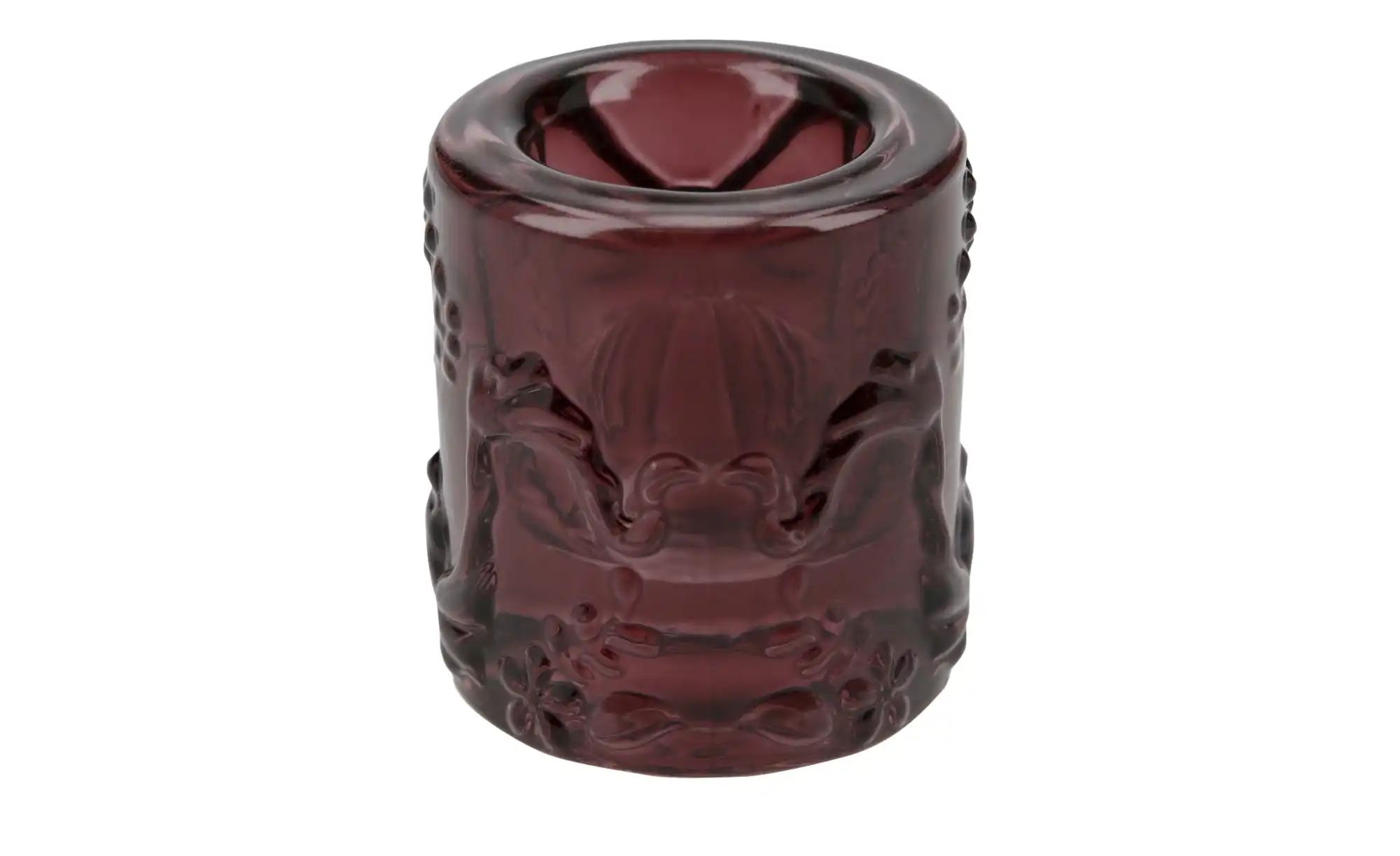Thumbnail - Kerzenhalter mit Schleife ¦ rot ¦ Glas ¦ Maße (cm): H: 4,5 Ø: 4.5 Accessoires > Kerzen & Kerzenständer > Kerzenstände...