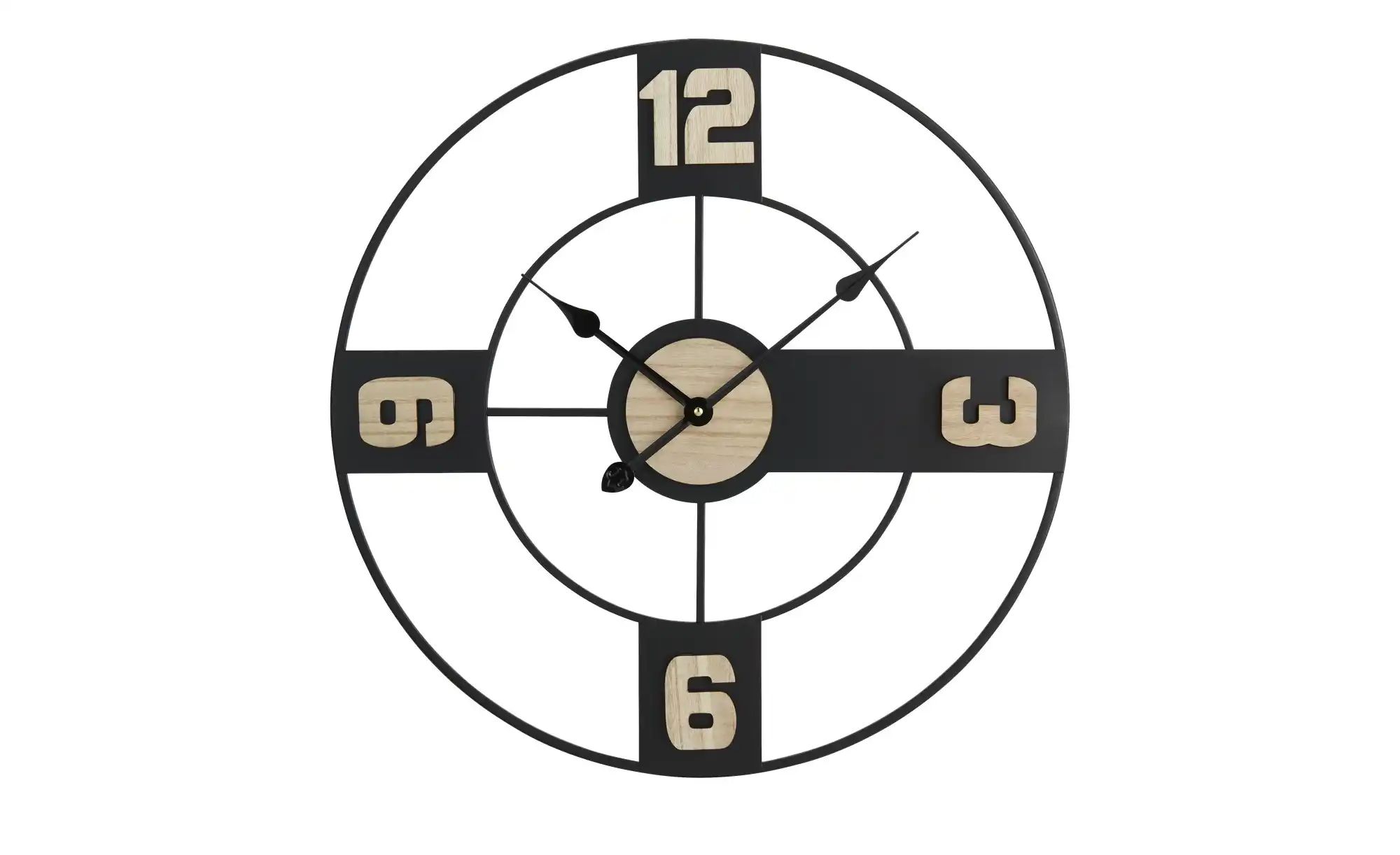 Wanduhr   ¦ schwarz ¦ Metall,MDF ¦ Maße (cm): B: 60 H: 60 T: 5.0 Accessoire günstig online kaufen