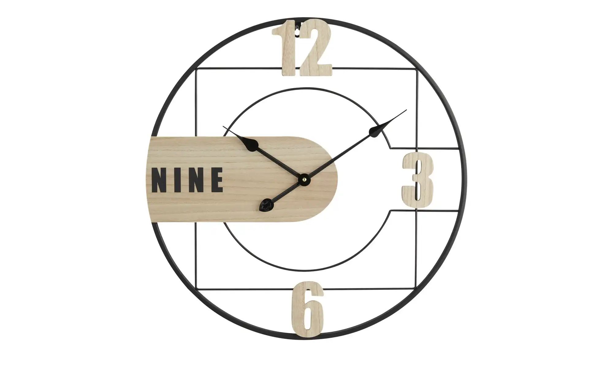 Wanduhr   ¦ schwarz ¦ Metall,MDF ¦ Maße (cm): B: 60 H: 60 T: 4.5 Accessoire günstig online kaufen