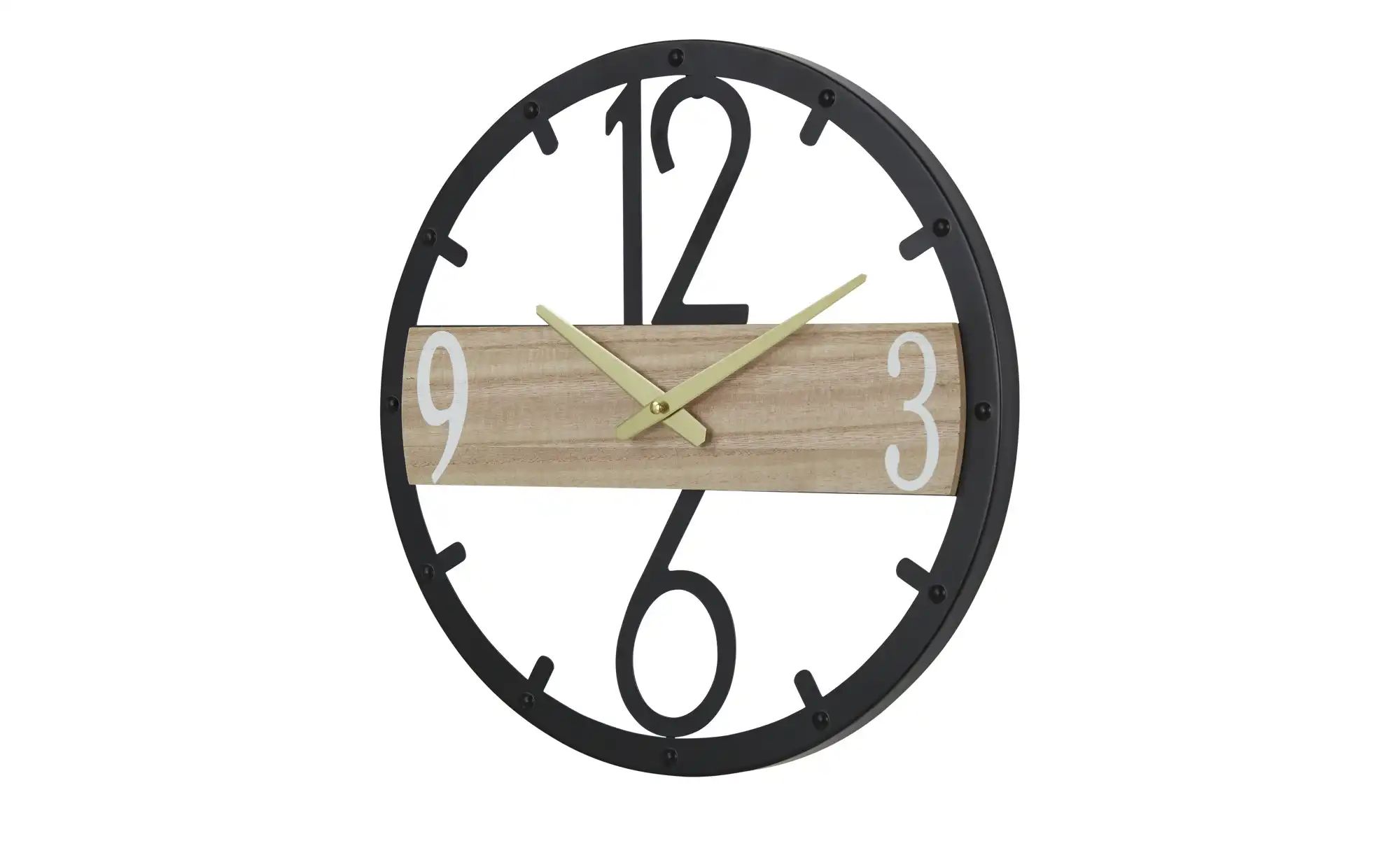 Wanduhr   ¦ schwarz ¦ Metall,Holzwerkstoff ¦ Maße (cm): B: 40 H: 40 T: 4.0 günstig online kaufen