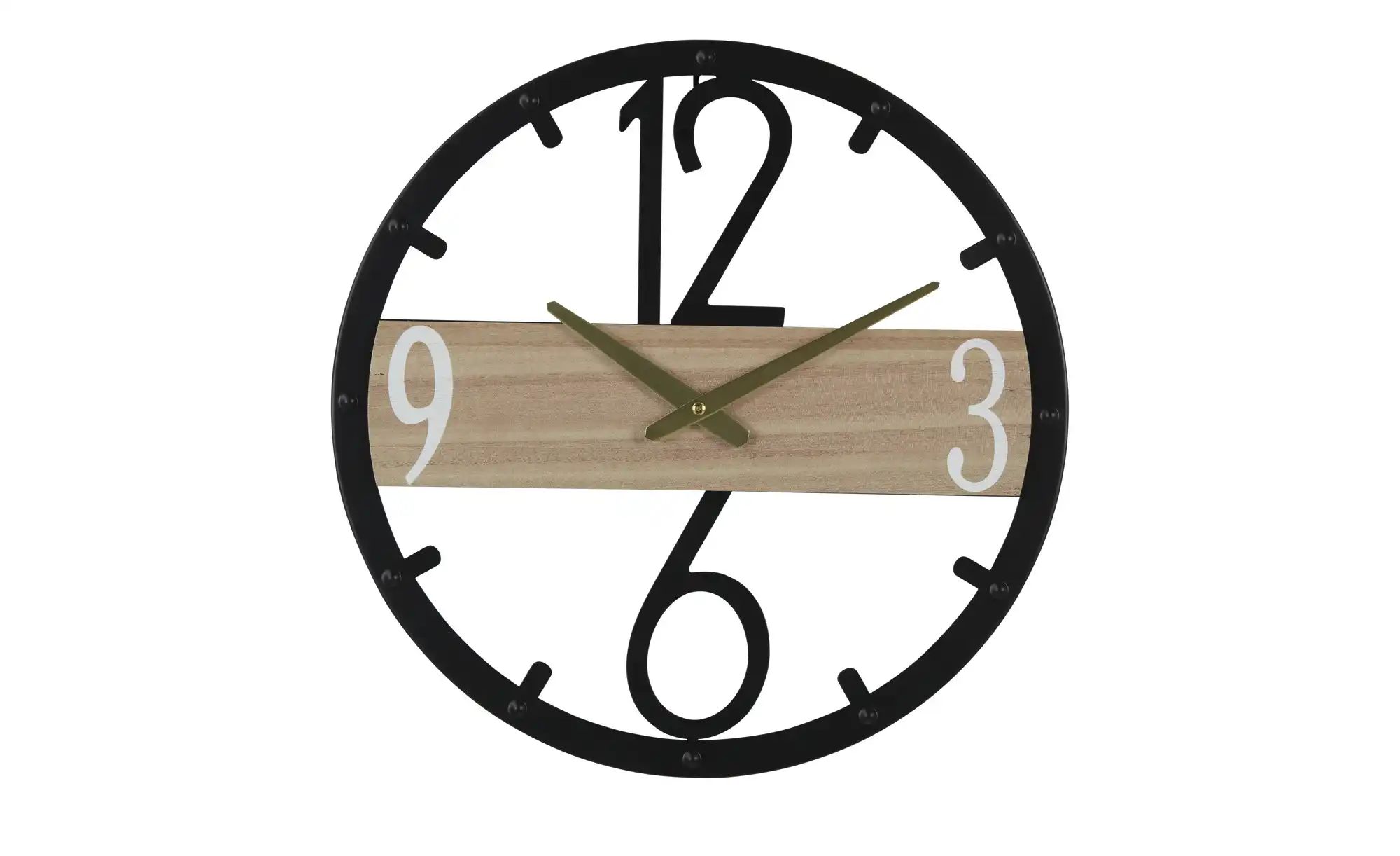 Wanduhr   ¦ schwarz ¦ Metall,Holzwerkstoff ¦ Maße (cm): B: 40 H: 40 T: 4.0 günstig online kaufen