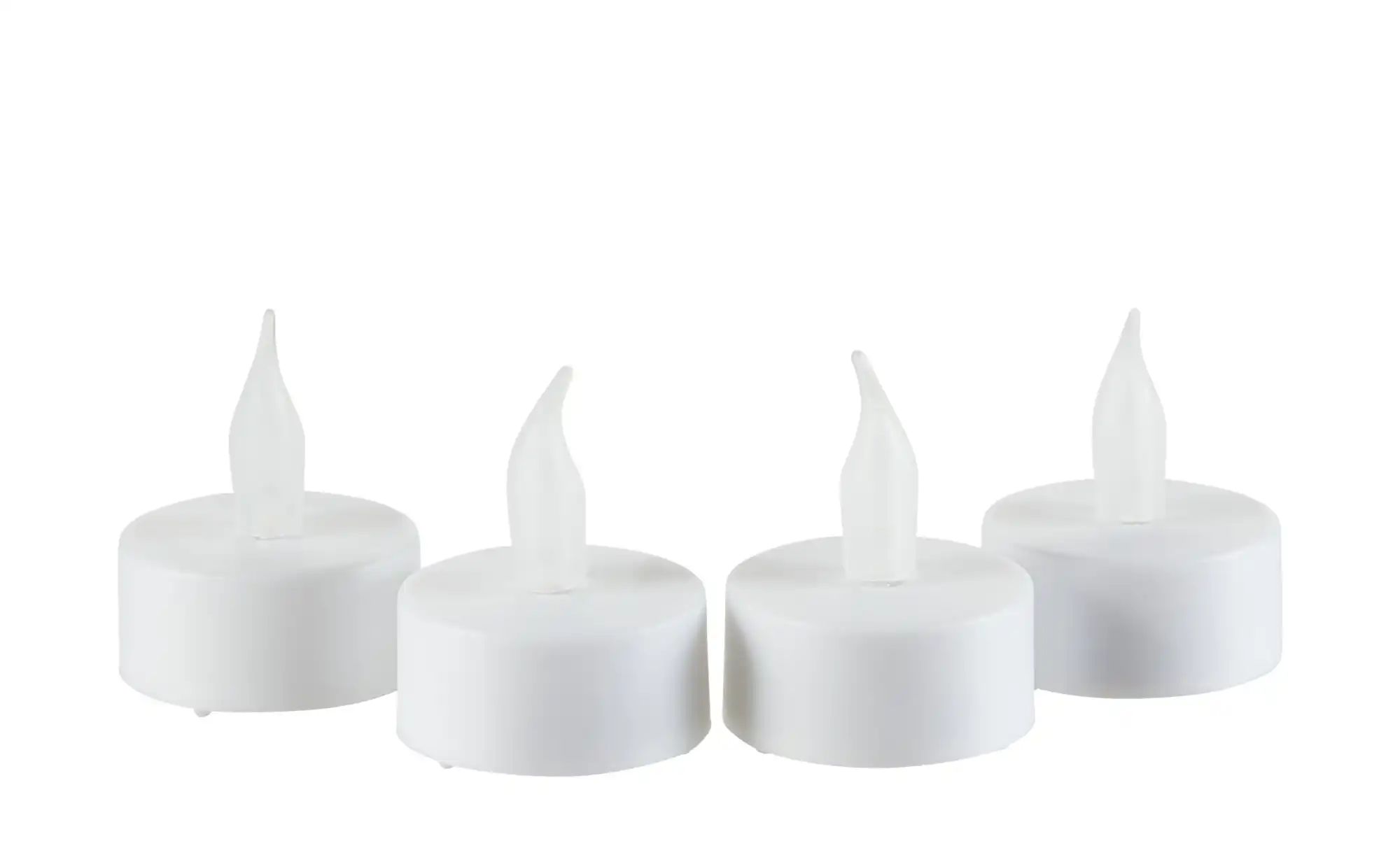 LED Teelichte  4er-Set   ¦ weiß ¦ Kunststoff ¦ Maße (cm): B: 10,4 H: 7,4 T: günstig online kaufen