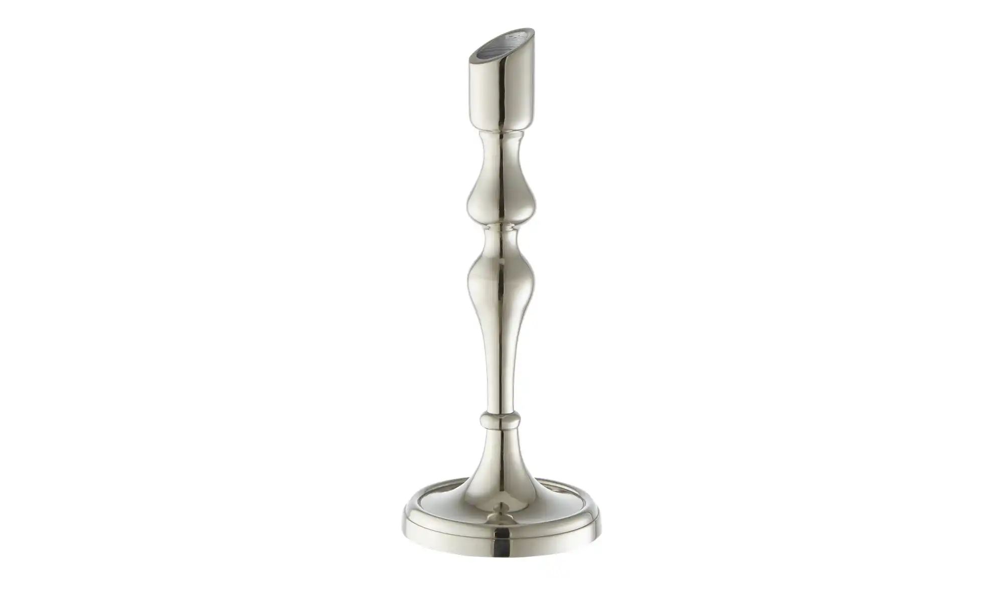 HOME STORY Kerzenhalter   ¦ silber ¦ Aluminium ¦ Maße (cm): B: 9 H: 23 T: 9 günstig online kaufen