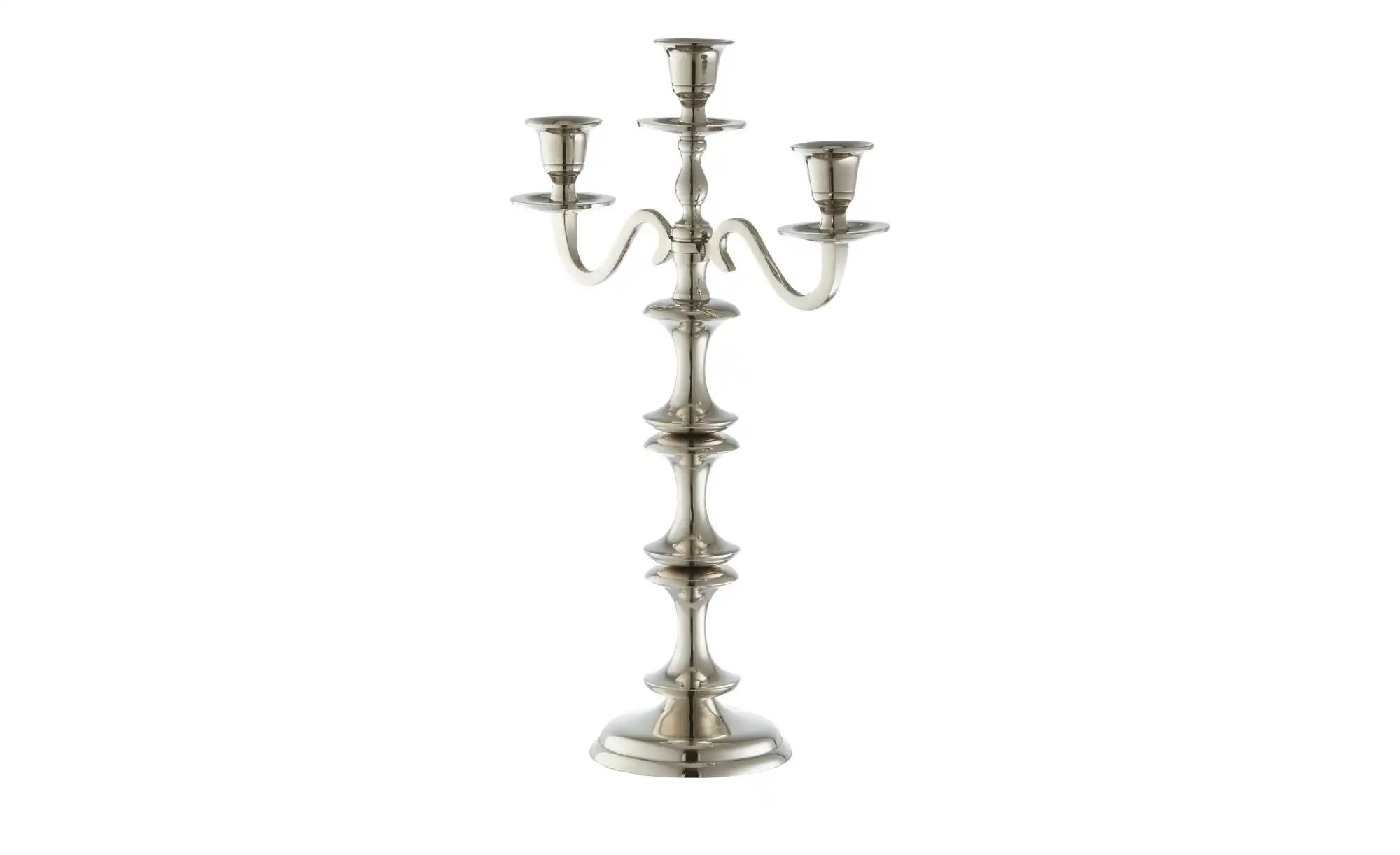 HOME STORY 3er Kerzenständer   ¦ silber ¦ Aluminium ¦ Maße (cm): B: 27 H: 4 günstig online kaufen