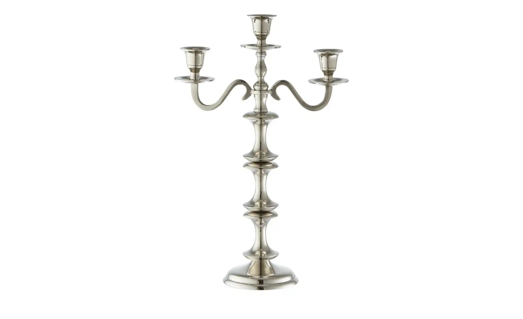 HOME STORY 3er Kerzenständer   ¦ silber ¦ Aluminium ¦ Maße (cm): B: 27 H: 4 günstig online kaufen