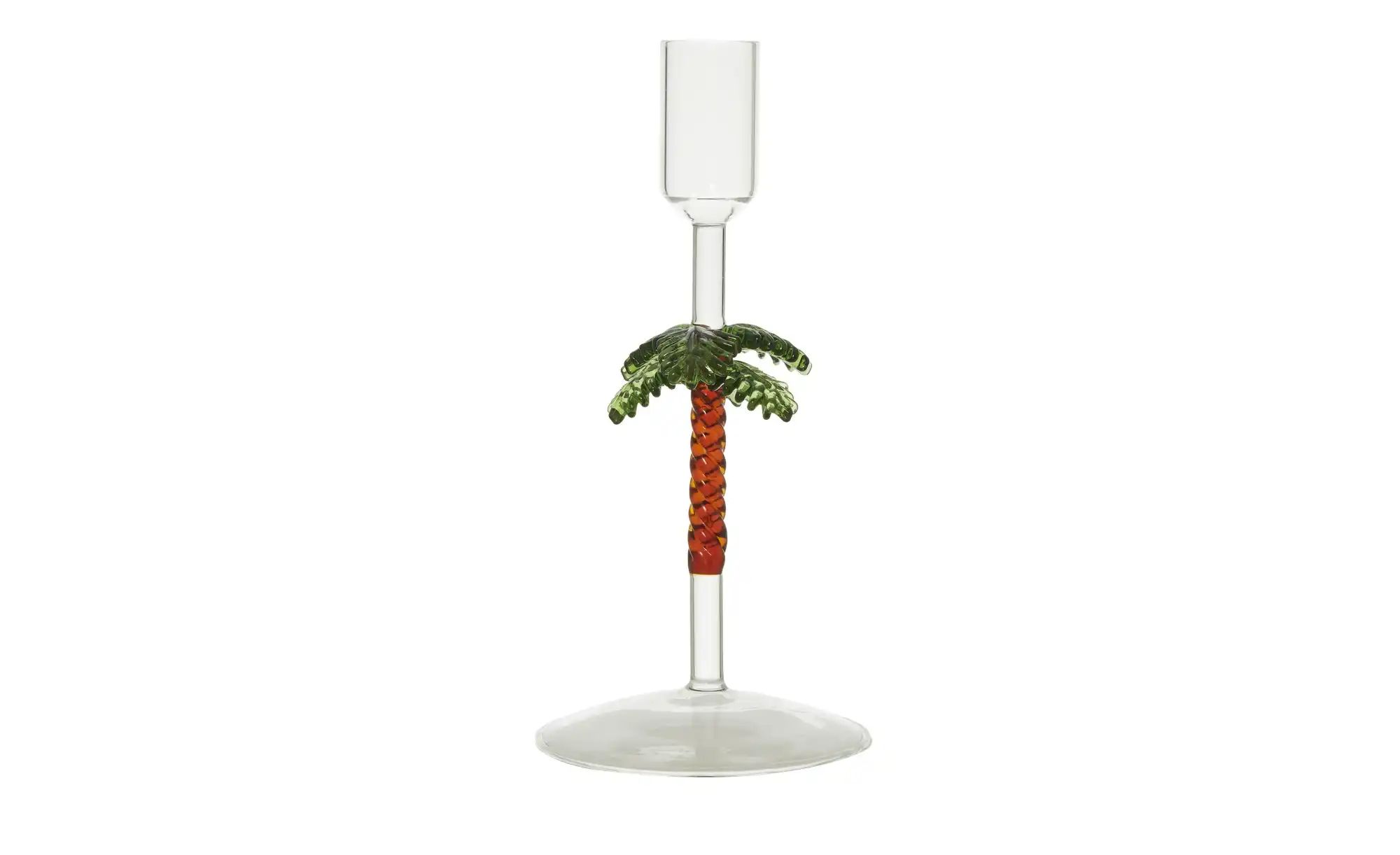 HOME STORY Kerzenhalter Palme   ¦ transparent/klar ¦ Glas ¦ Maße (cm): H: 2 günstig online kaufen