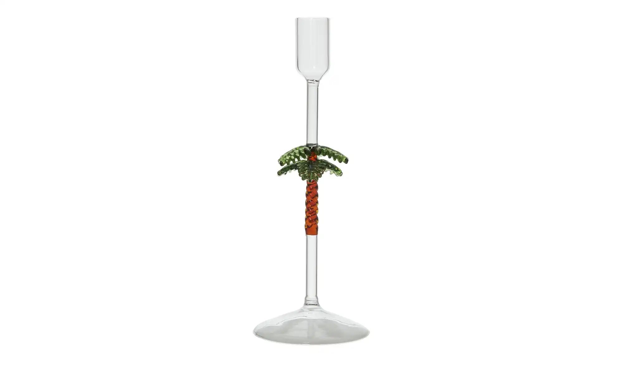 HOME STORY Kerzenhalter Palme   ¦ transparent/klar ¦ Glas ¦ Maße (cm): H: 2 günstig online kaufen