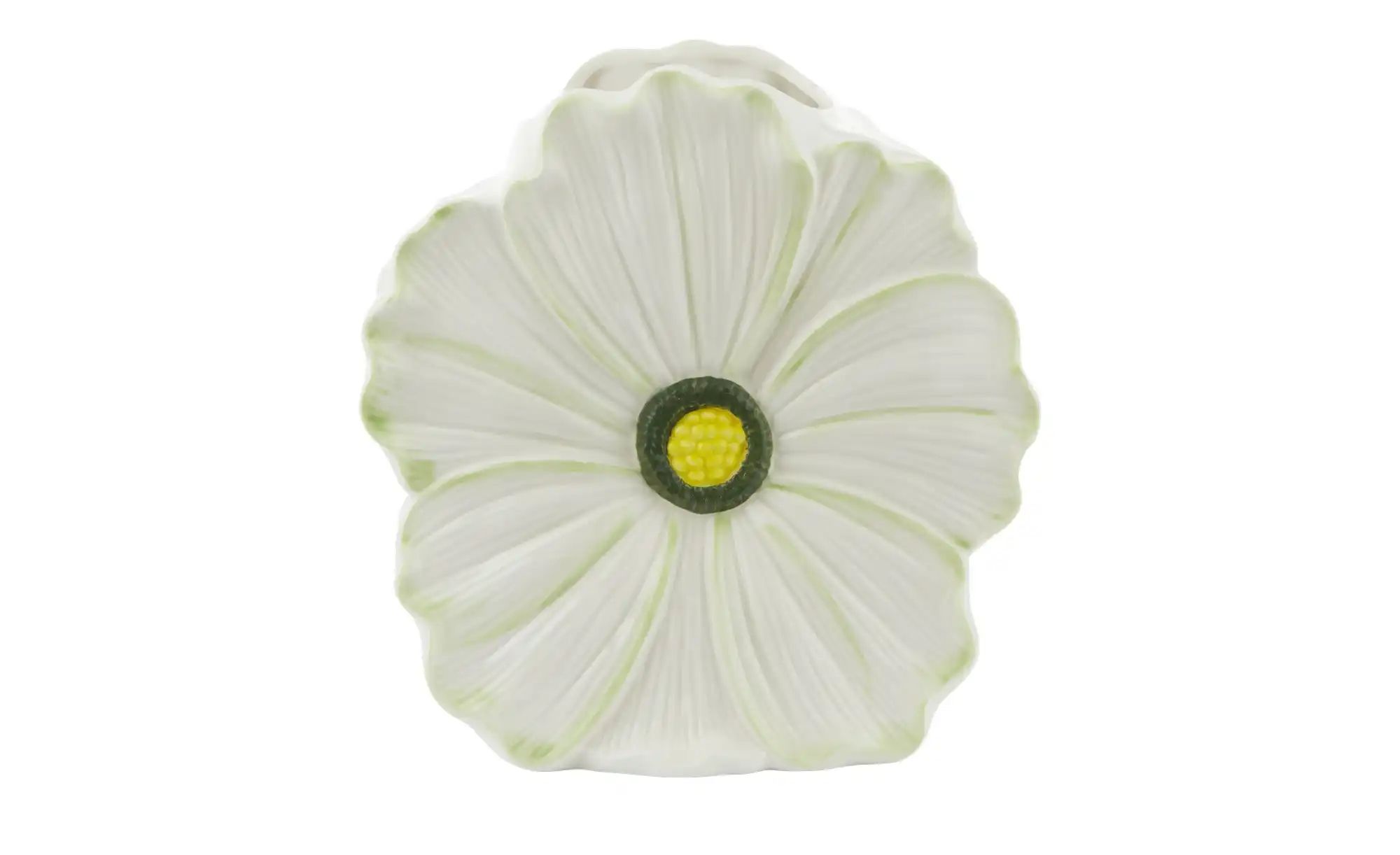 HOME STORY Vase Blume   ¦ weiß ¦ Steinzeug ¦ Maße (cm): B: 19,3 H: 19,4 T: günstig online kaufen