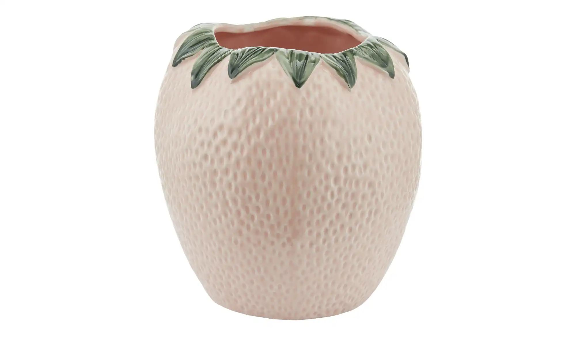 HOME STORY Vase Erdbeere   ¦ rosa/pink ¦ Steinzeug ¦ Maße (cm): B: 18 H: 18 günstig online kaufen