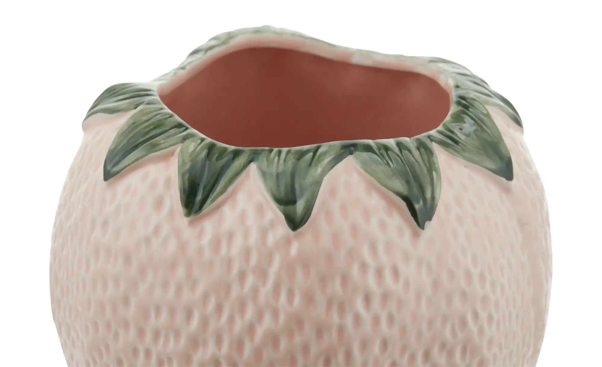 HOME STORY Vase Erdbeere   ¦ rosa/pink ¦ Steinzeug ¦ Maße (cm): B: 18 H: 18 günstig online kaufen