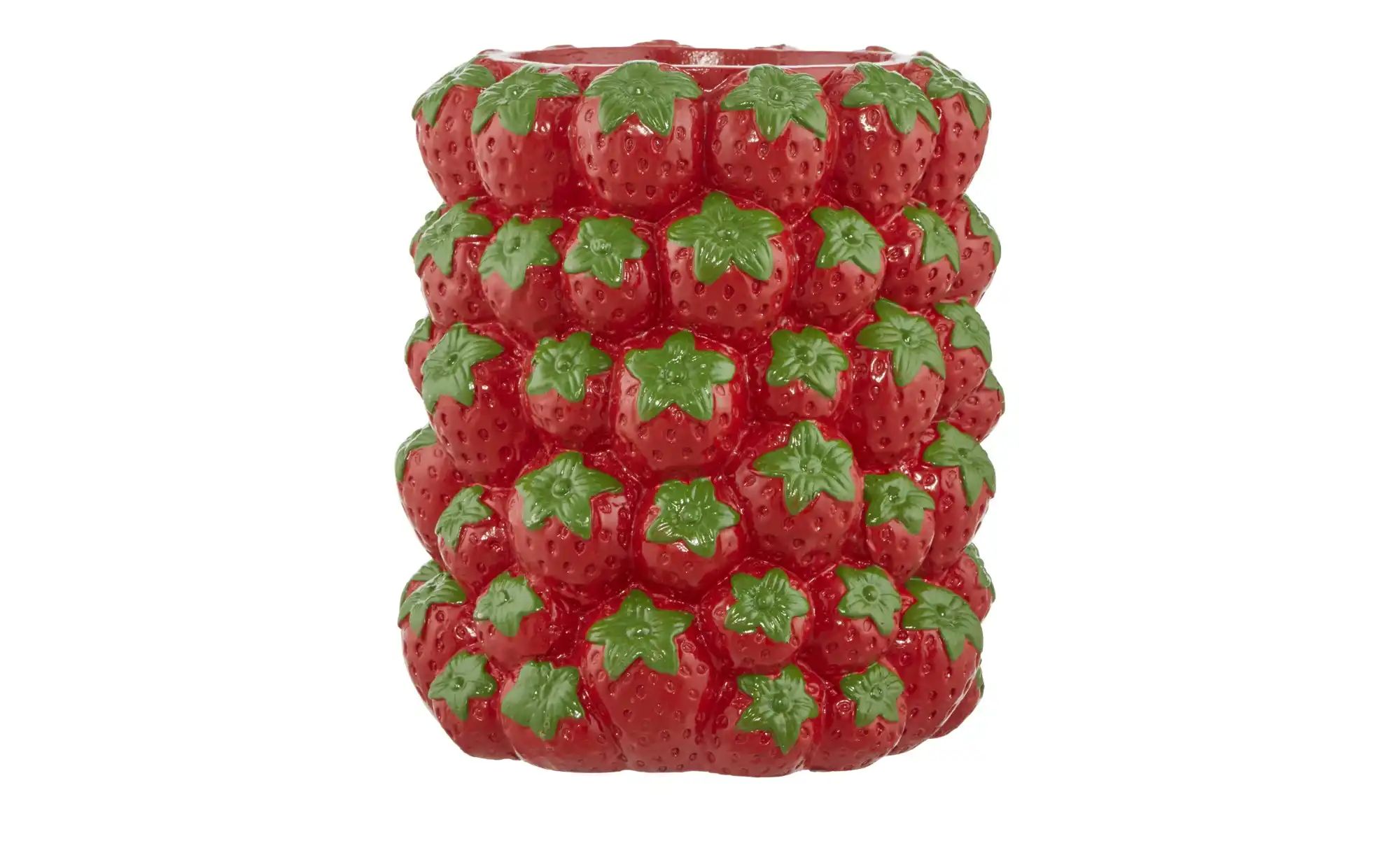 HOME STORY Übertopf Erdbeeren   ¦ rot ¦ Magnesia ¦ Maße (cm): H: 31  Ø: 27. günstig online kaufen