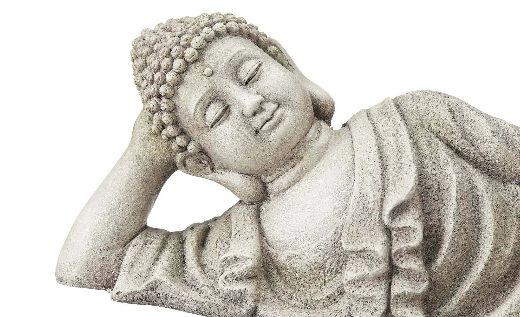 HOME STORY Deko Figur Buddha   ¦ grau ¦ Magnesia ¦ Maße (cm): B: 66 H: 20 T günstig online kaufen