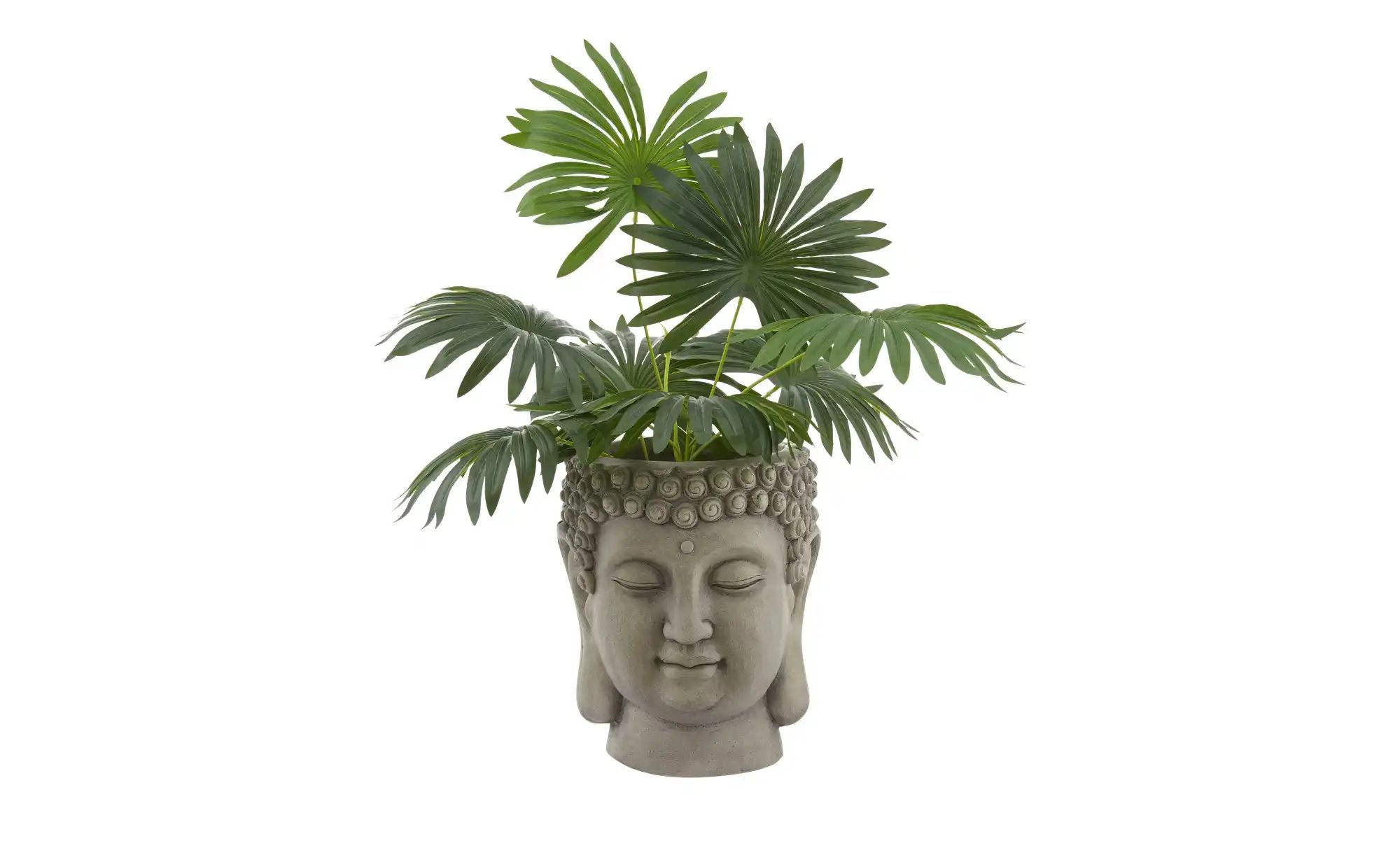 HOME STORY Übertopf Buddha   ¦ grau ¦ Magnesia ¦ Maße (cm): H: 25  Ø: 22 Ac günstig online kaufen