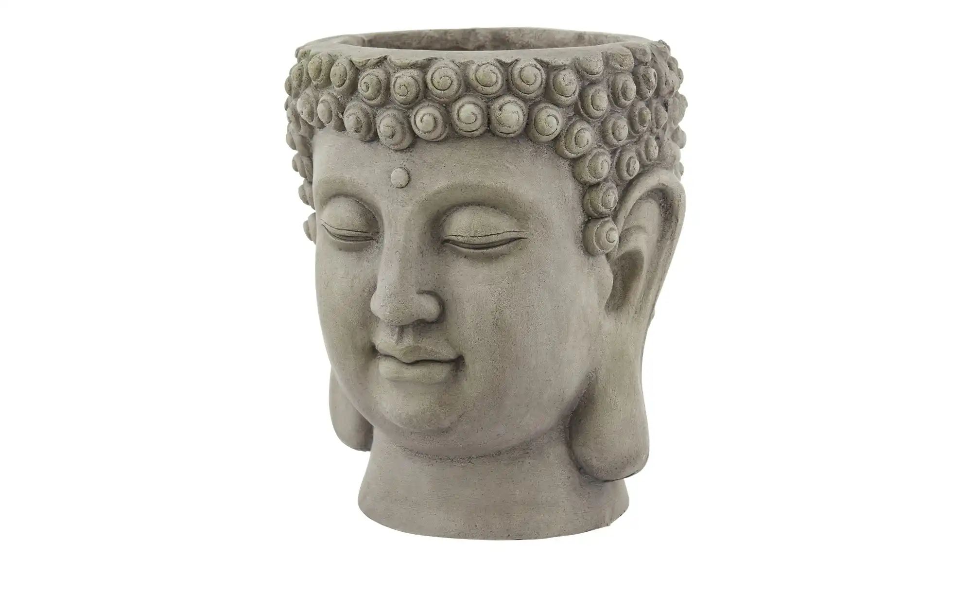 Thumbnail - HOME STORY Übertopf Buddha   ¦ grau ¦ Magnesia ¦ Maße (cm): H: 25  Ø: 22 Accessoires > Dekoartikel - Höffner