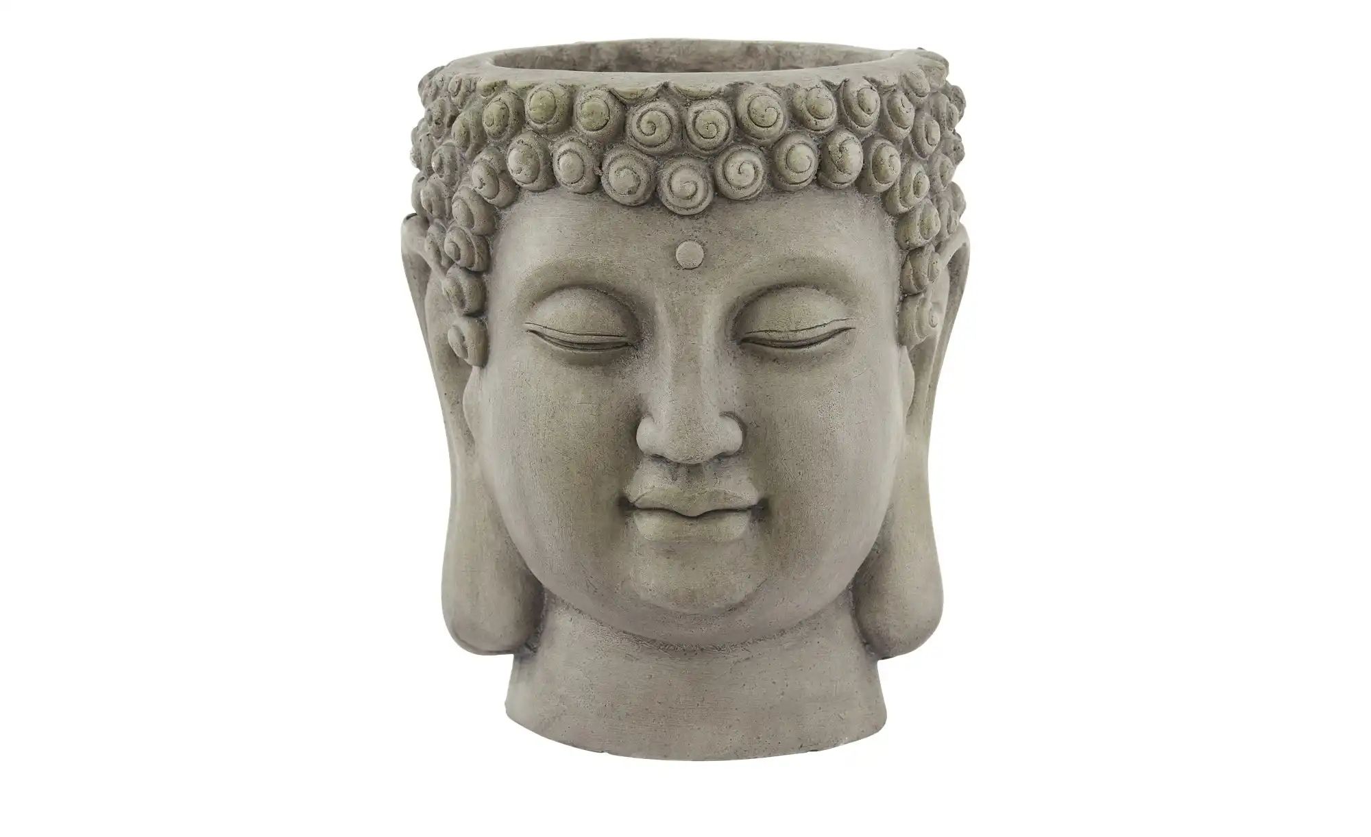 HOME STORY Übertopf Buddha   ¦ grau ¦ Magnesia ¦ Maße (cm): H: 25  Ø: 22 Ac günstig online kaufen