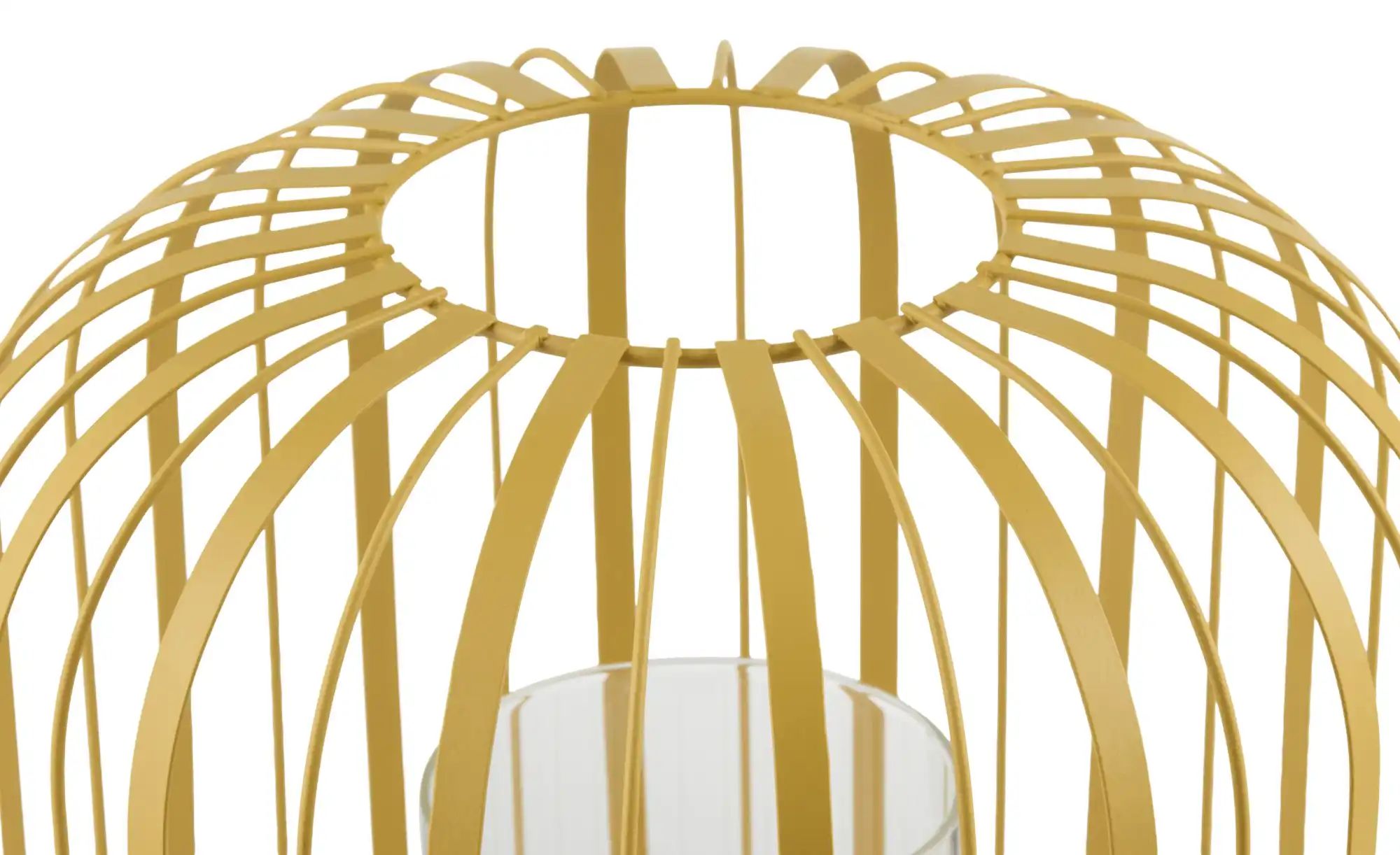 Thumbnail - HOME STORY Windlicht   ¦ gelb ¦ Eisen,Glas ¦ Maße (cm): H: 27  Ø: 24.7 Accessoires > Kerzen & Kerzenständer - Höffner