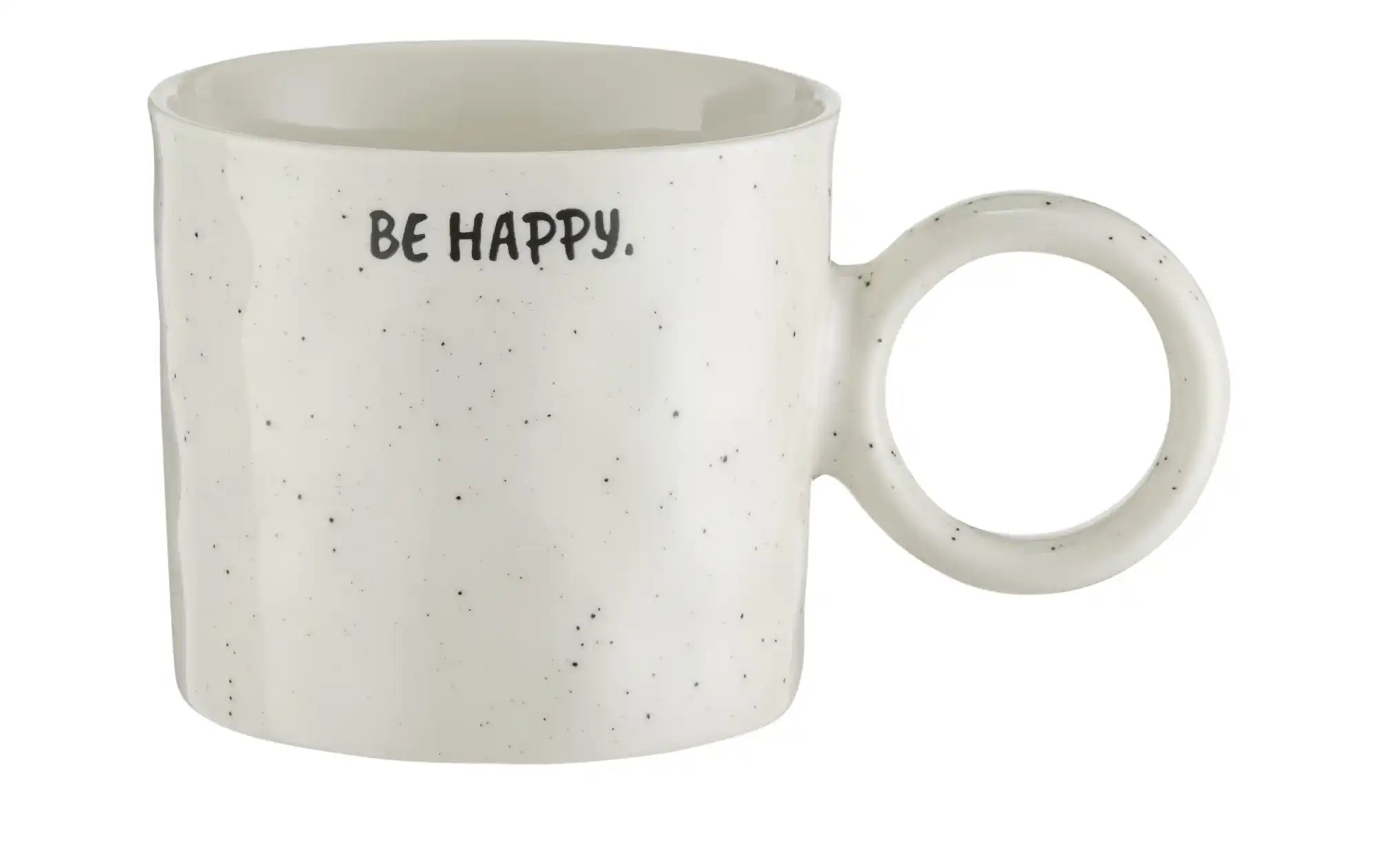 Jumbobecher Be Happy ¦ weiß ¦ Keramik ¦ Maße (cm): H: 9 Ø: 9.8 Geschirr > Einzelgeschirrteile - Höffner