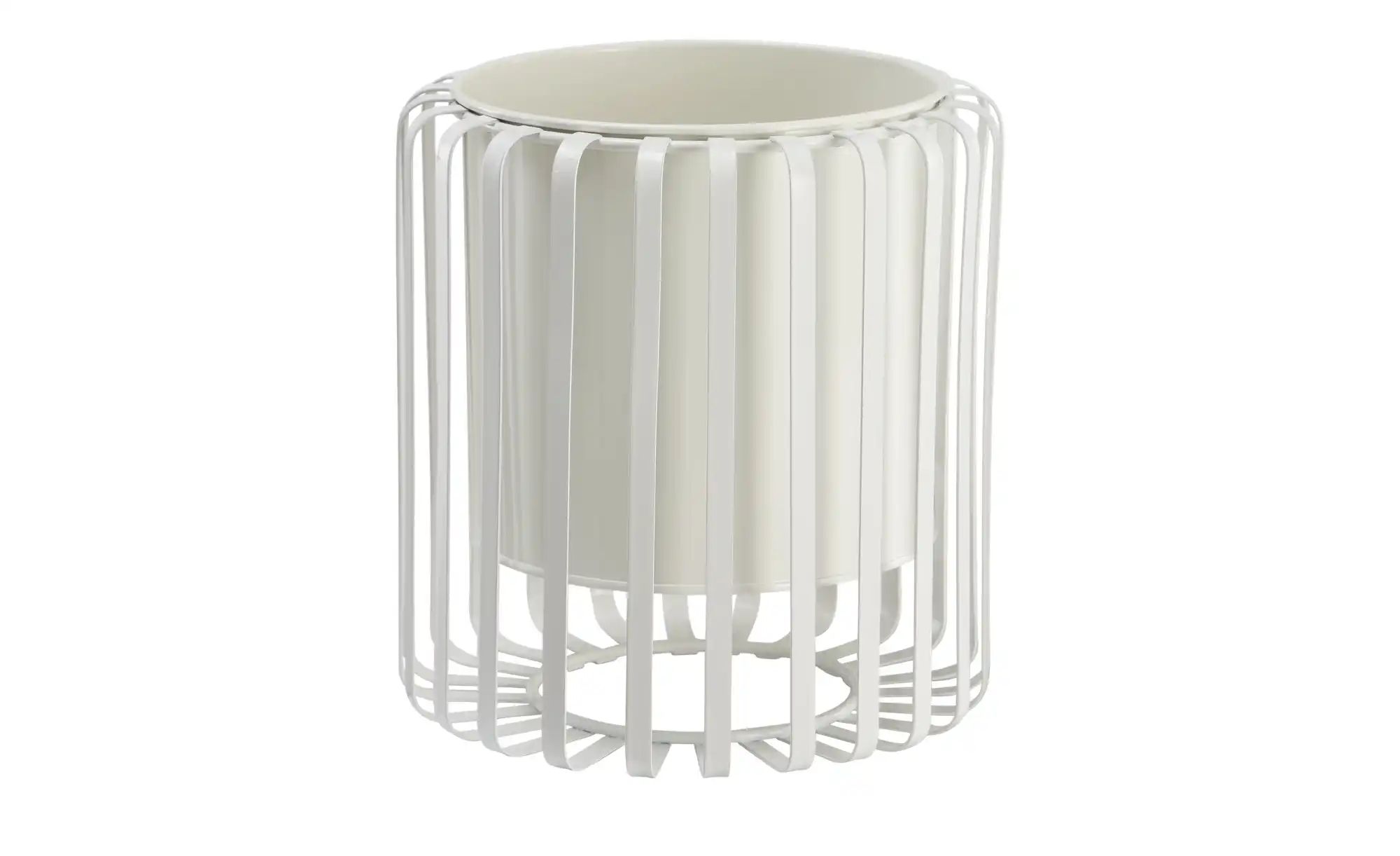 HOME STORY Pflanztopf   ¦ weiß ¦ Eisen ¦ Maße (cm): H: 20,5  Ø: 19.5 Access günstig online kaufen