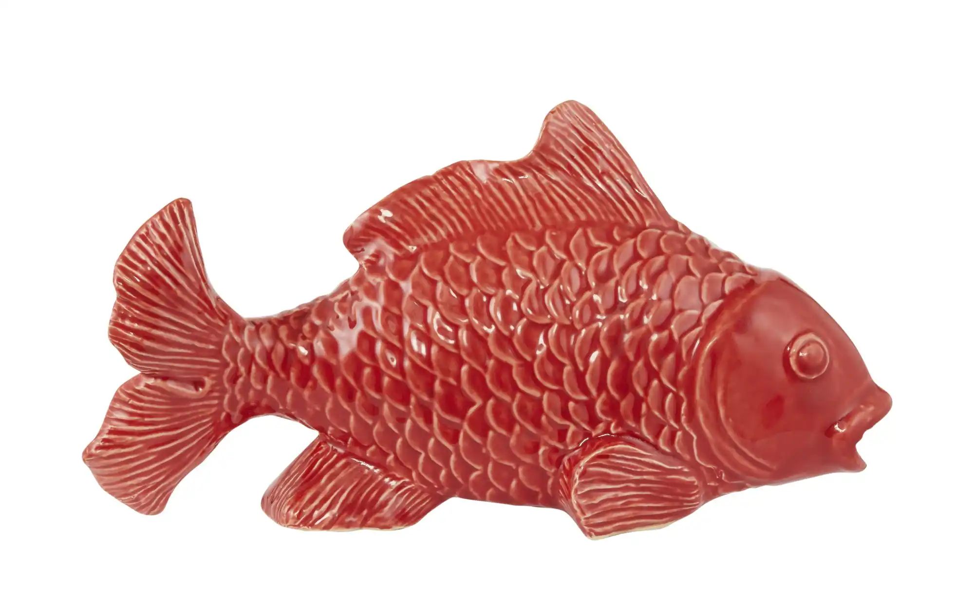 Deko Fisch   ¦ rot ¦ Porzellan ¦ Maße (cm): B: 26,5 H: 12 T: 7.0 Accessoire günstig online kaufen