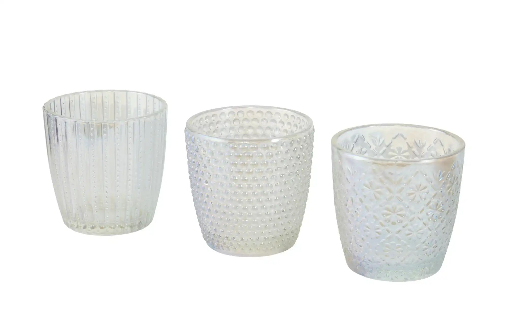 Thumbnail - Teelichtglas sortiert ¦ weiß ¦ Glas ¦ Maße (cm): H: 9 Ø: 9 Accessoires > Kerzen & Kerzenständer > Teelichthalter - H...