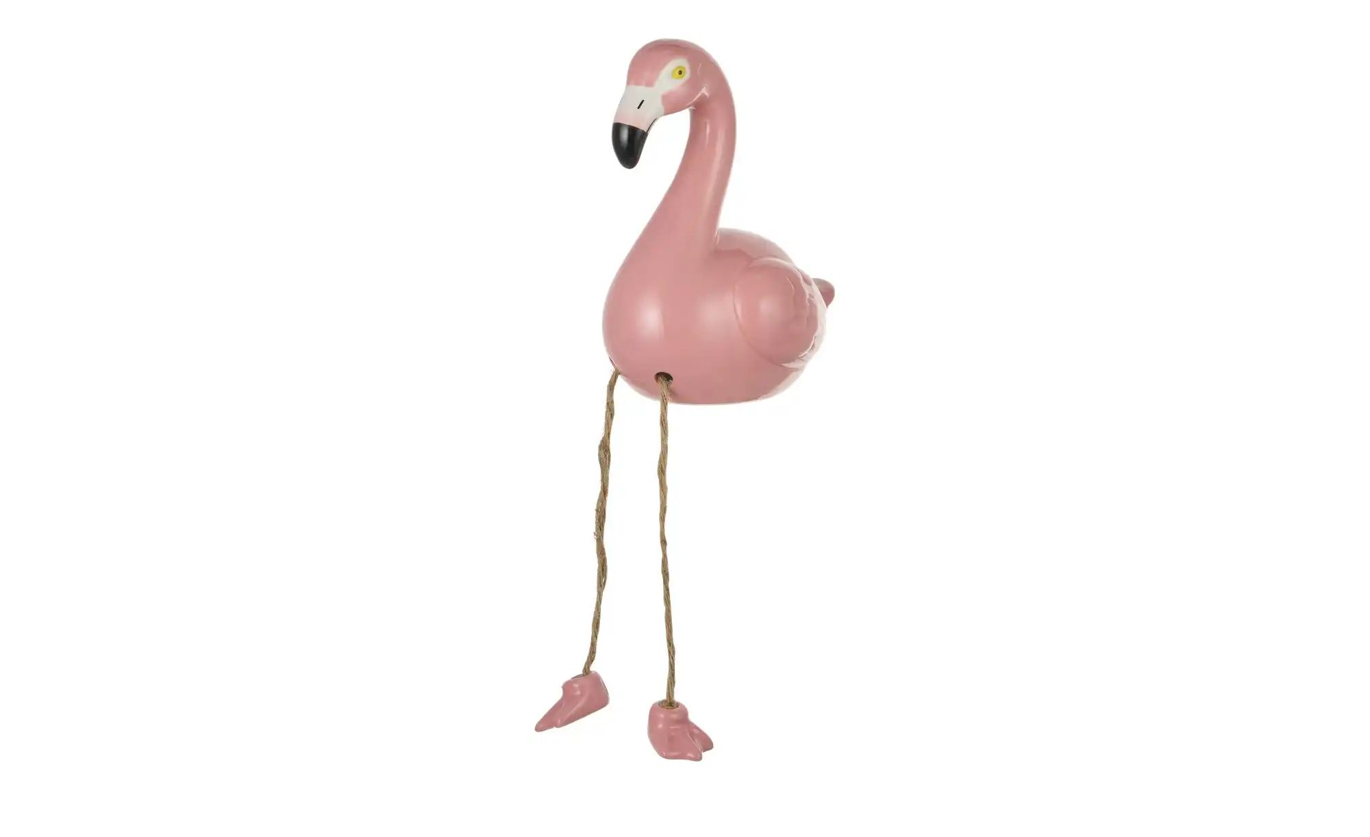 Dekofigur Flamingo   ¦ rosa/pink ¦ Steingut ¦ Maße (cm): B: 12 H: 14,5 T: 8 günstig online kaufen