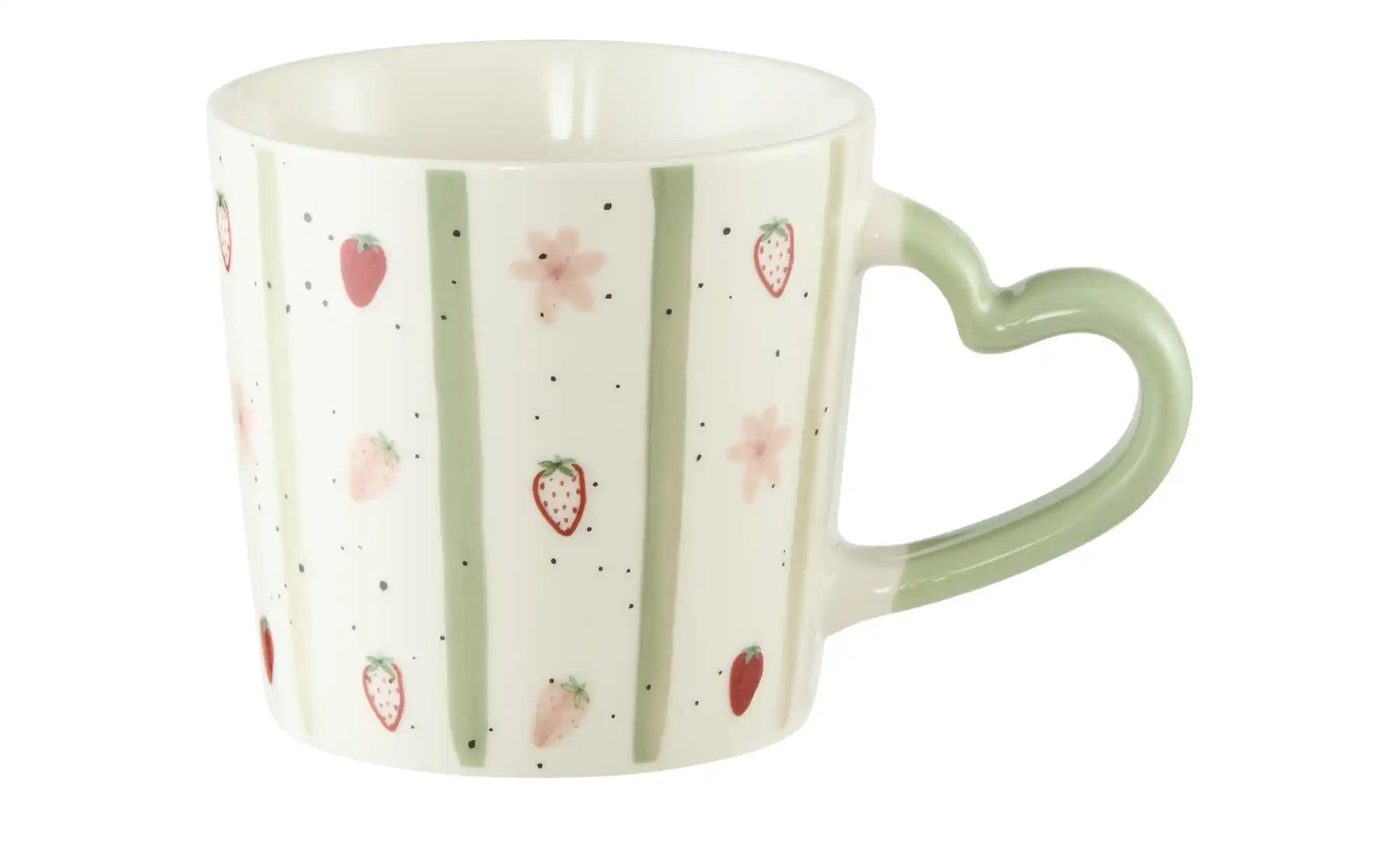 Henkelbecher Berry   ¦ weiß ¦ Steinzeug/Steingut ¦ Maße (cm): H: 9,2  Ø: 9. günstig online kaufen