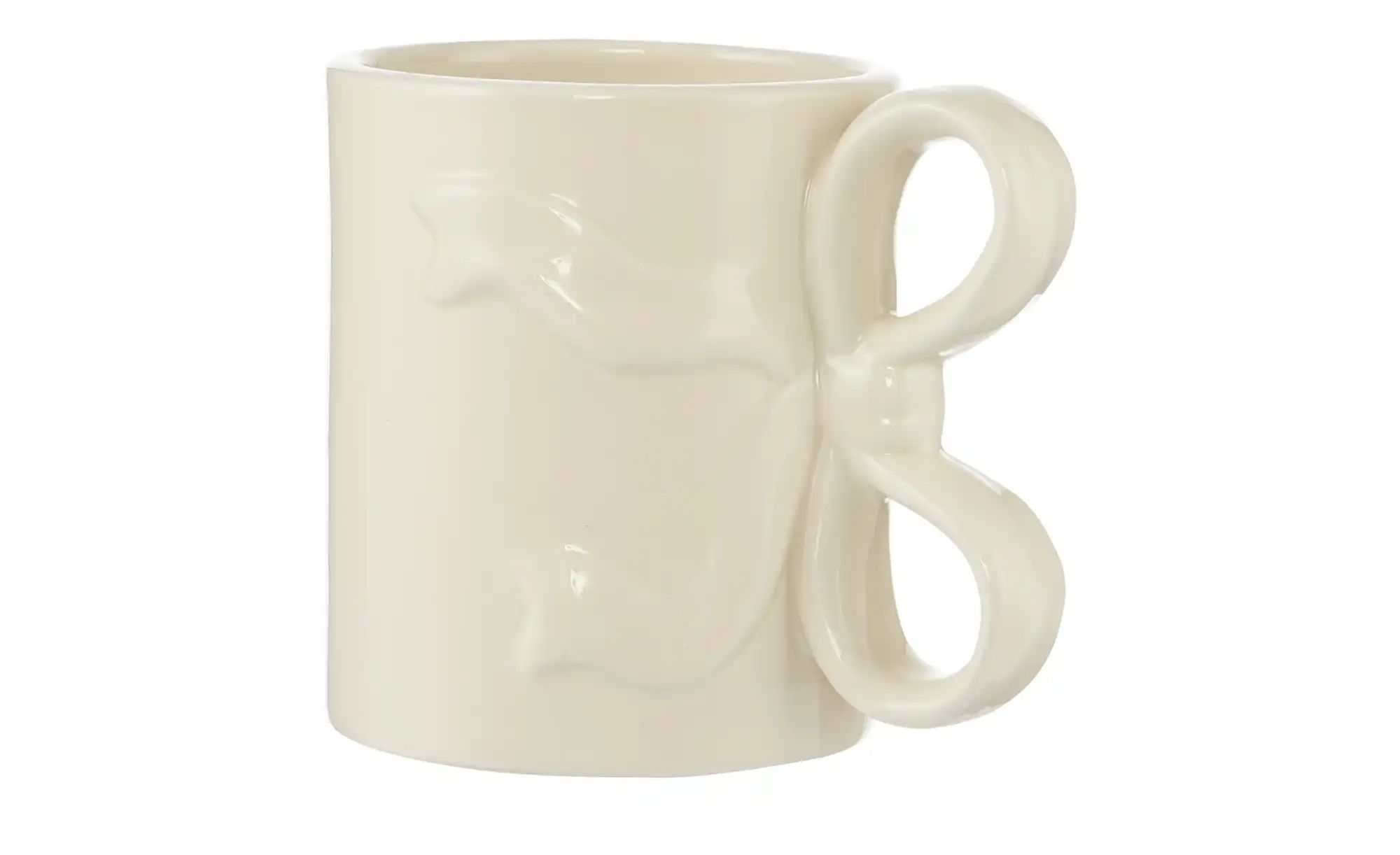 Becher mit Schleife   ¦ weiß ¦ Dolomite ¦ Maße (cm): B: 9,5 H: 11 Geschirr günstig online kaufen