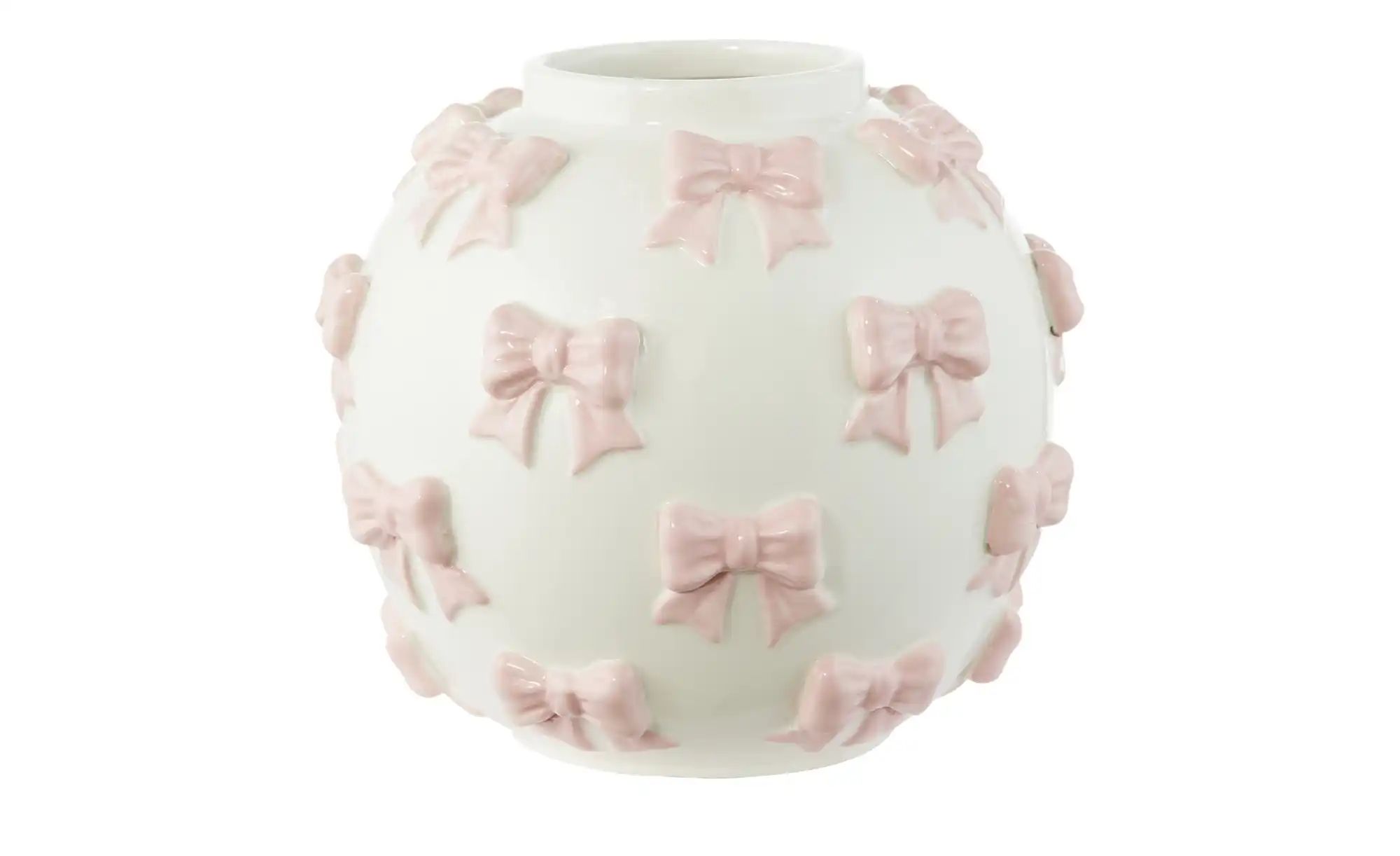 HOME STORY Vase Schleifen   ¦ rosa/pink ¦ Porzellan ¦ Maße (cm): B: 17,3 H: günstig online kaufen