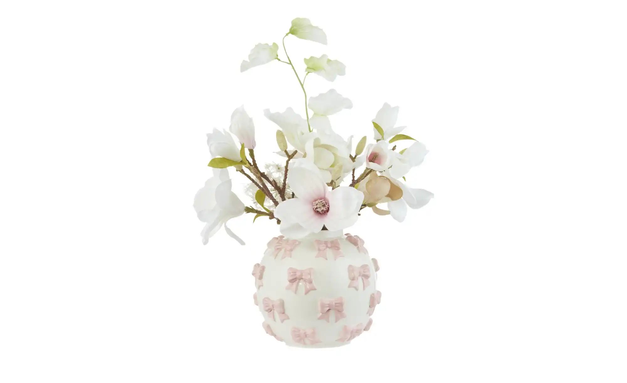 HOME STORY Vase Schleifen   ¦ rosa/pink ¦ Porzellan ¦ Maße (cm): B: 17,3 H: günstig online kaufen