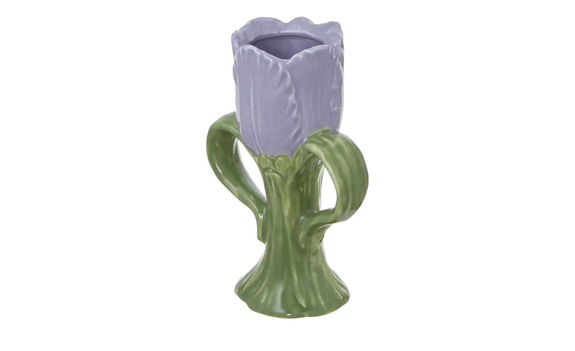 HOME STORY Vase Blüte   ¦ lila/violett ¦ Porzellan ¦ Maße (cm): B: 6,4 H: 1 günstig online kaufen