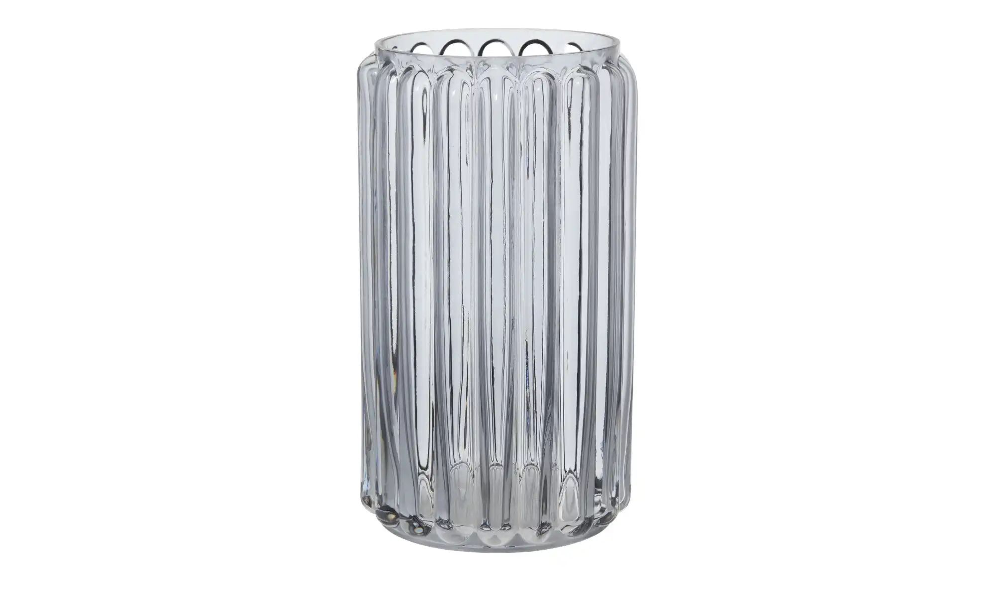 Vase   ¦ grau ¦ Glas ¦ Maße (cm): H: 26  Ø: 14 Accessoires > Vasen - Höffne günstig online kaufen