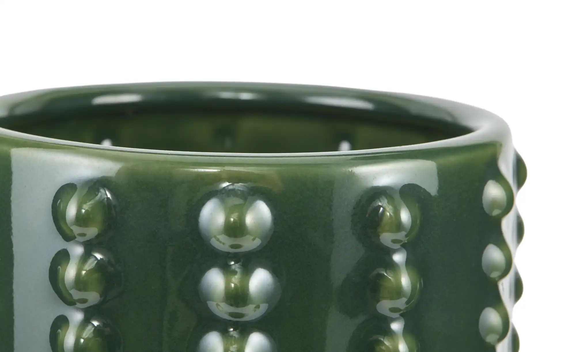 Übertopf   ¦ grün ¦ Keramik ¦ Maße (cm): H: 13,5  Ø: 14.5 Accessoires > Dek günstig online kaufen