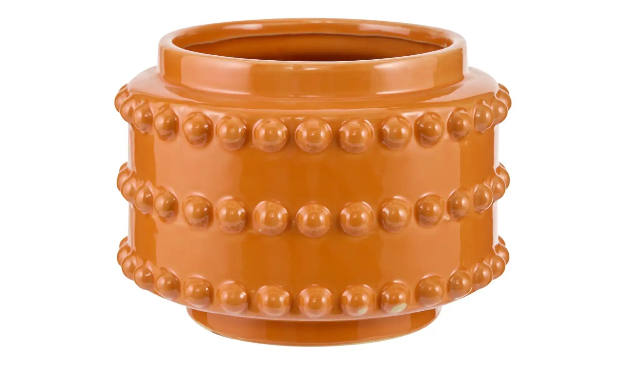 Übertopf   ¦ orange ¦ Keramik ¦ Maße (cm): H: 13  Ø: 17 Accessoires > Dekoa günstig online kaufen