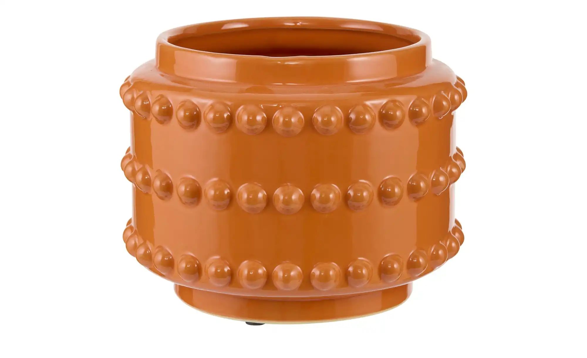 Übertopf   ¦ orange ¦ Keramik ¦ Maße (cm): H: 16,5  Ø: 21 Accessoires > Dek günstig online kaufen