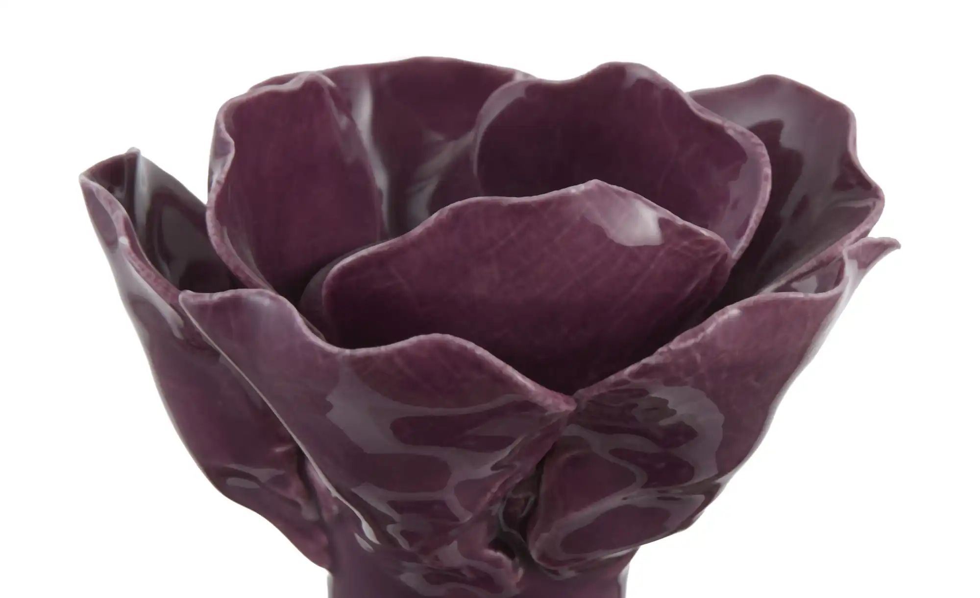 Thumbnail - HOME STORY Kerzenhalter Blüte   ¦ lila/violett ¦ Steingut ¦ Maße (cm): H: 17  Ø: 7 Accessoires > Kerzen & Kerzenständer ...