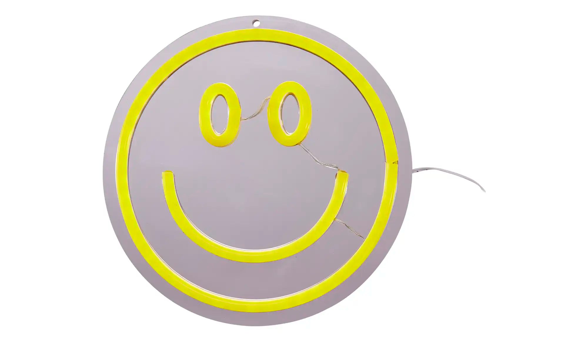 Neon Wanddekoration Smiley ¦ silber ¦ Glas ¦ Maße (cm): B: 22 H: 22 T: 2.0 Accessoires > Dekoartikel - Höffner