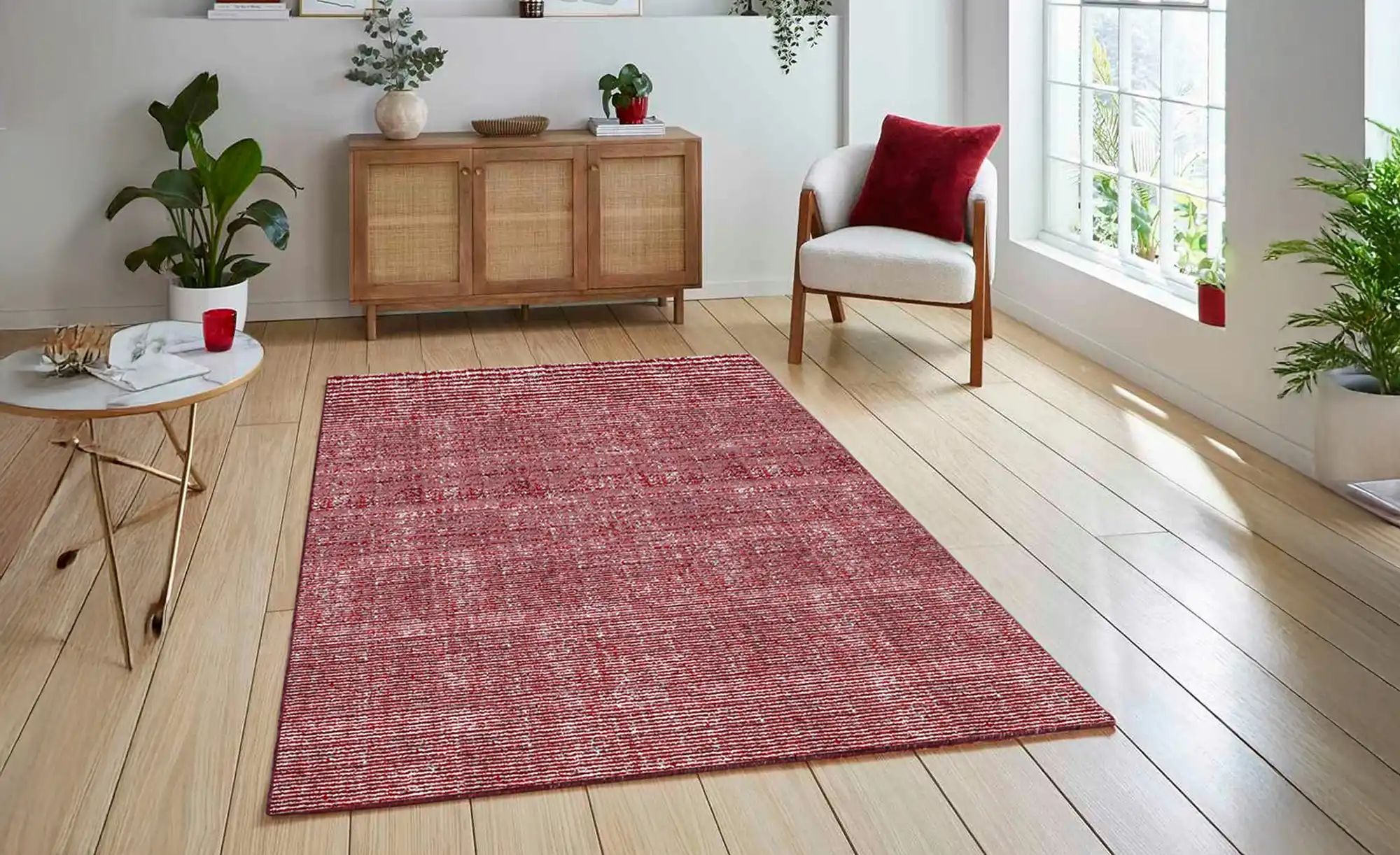 handgewebter Teppich  Mysen ¦ rot ¦ Viskose,Wolle ¦ Maße (cm): B: 200 H: 1, günstig online kaufen