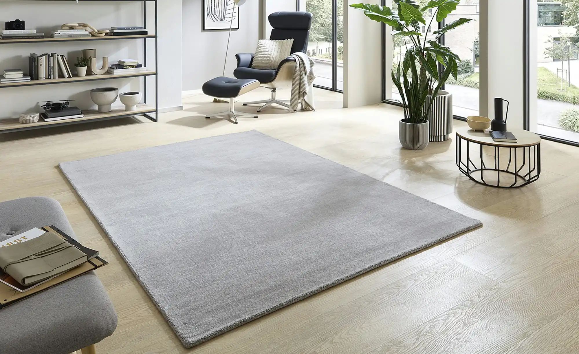 Thumbnail - Handweb-Teppich  Vinaya ¦ grau ¦ Wolle ¦ Maße (cm): B: 140 Teppiche > Einfarbige Teppiche - Höffner