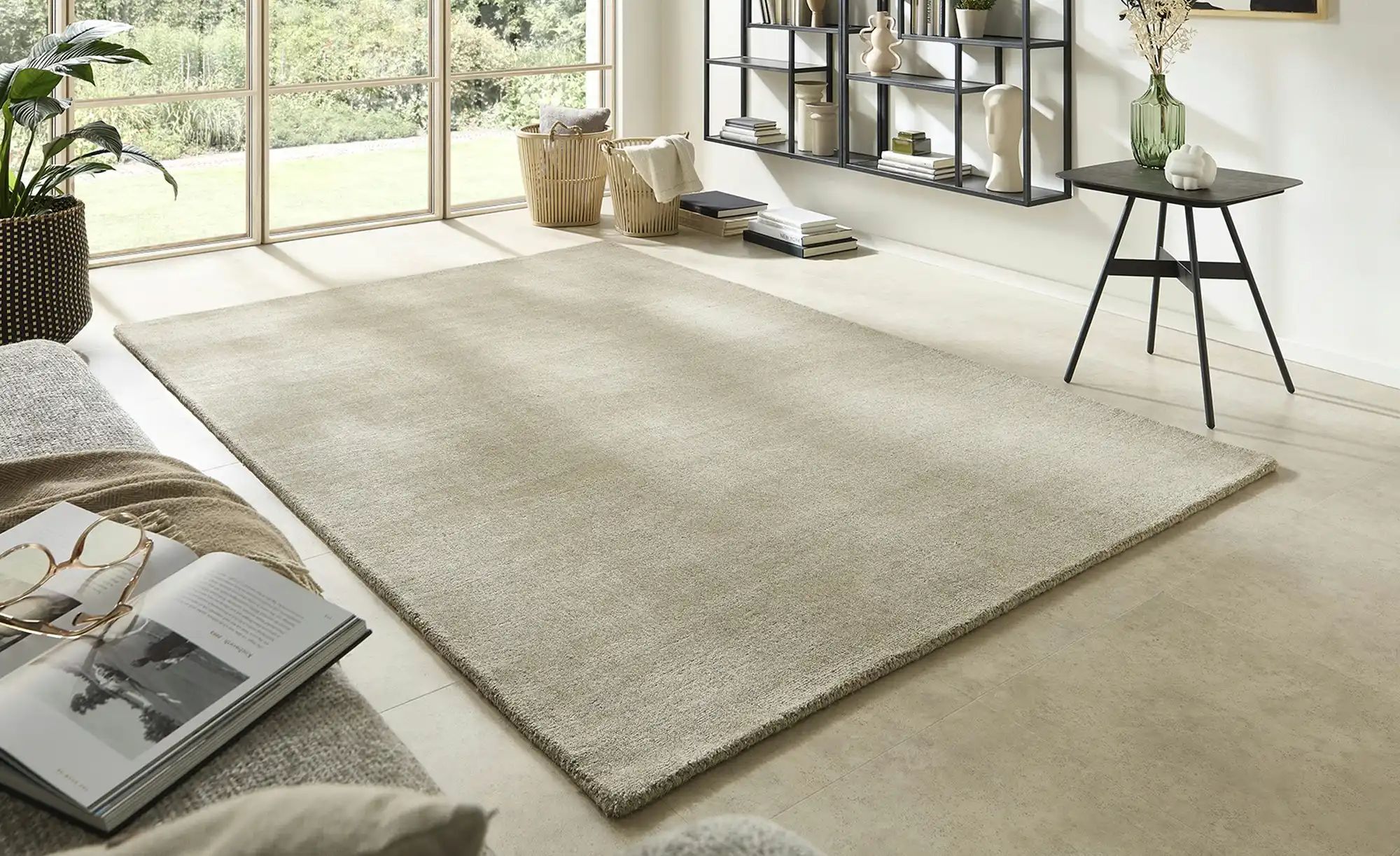 Handweb-Teppich  Vinaya Natural ¦ grau ¦ Wolle ¦ Maße (cm): B: 140 Teppiche günstig online kaufen